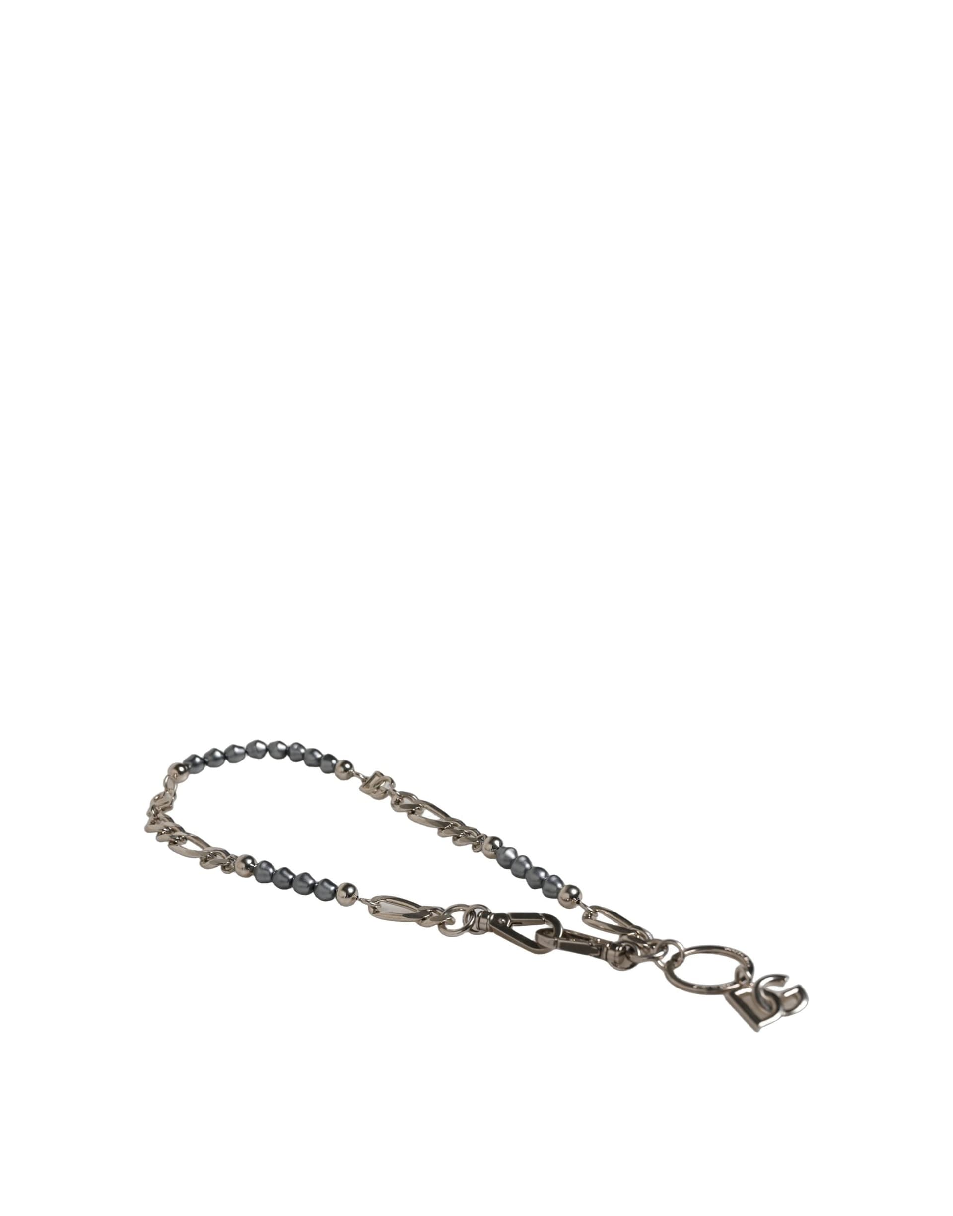 Dolce & Gabbana Silver Tone Chain Signature DG Logo Pendant Necklace - 5
