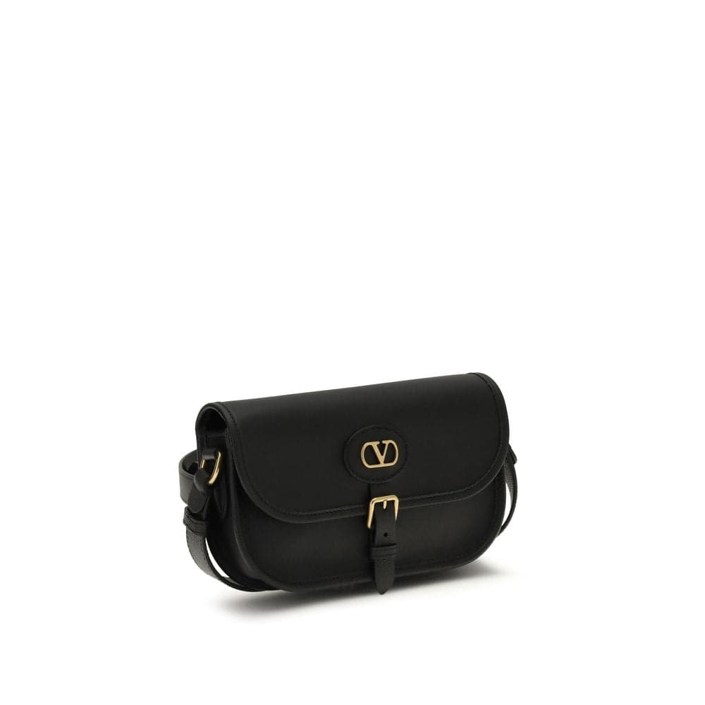 Valentino Garavani Black Calf Leather Bos Taurus Shoulder Bag - 2