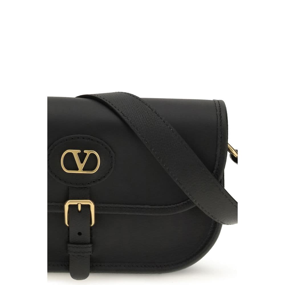 Valentino Garavani Black Calf Leather Bos Taurus Shoulder Bag - 4