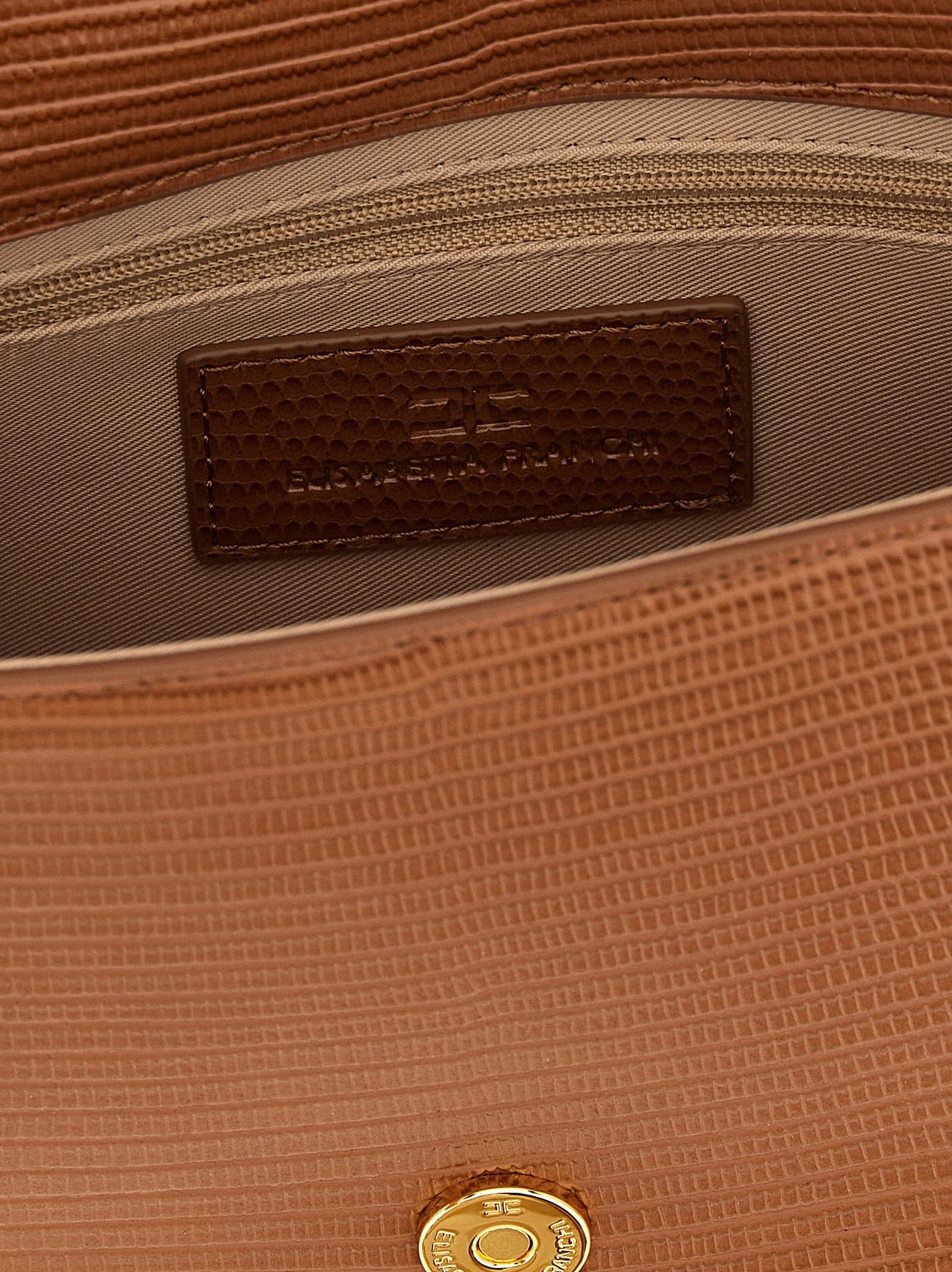 Elisabetta Franchi Brown Polyester Clutch Bag - 4