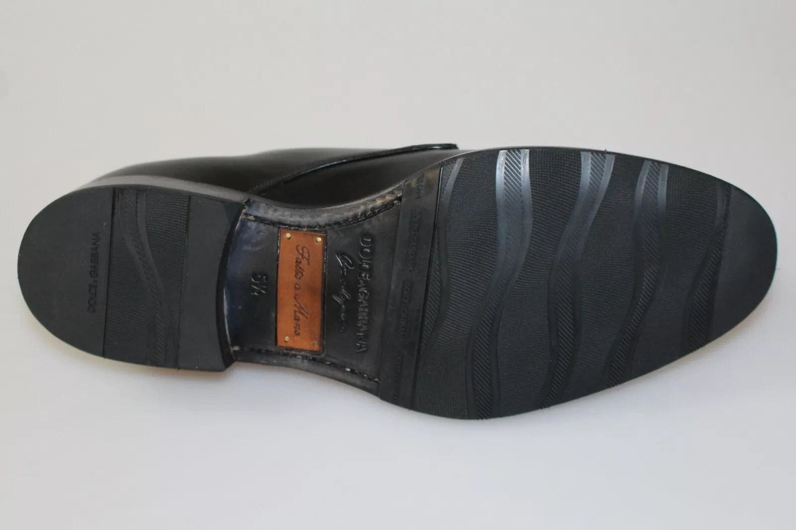 Dolce & Gabbana Black Leather SARTORIA Hand Made Shoes - 7