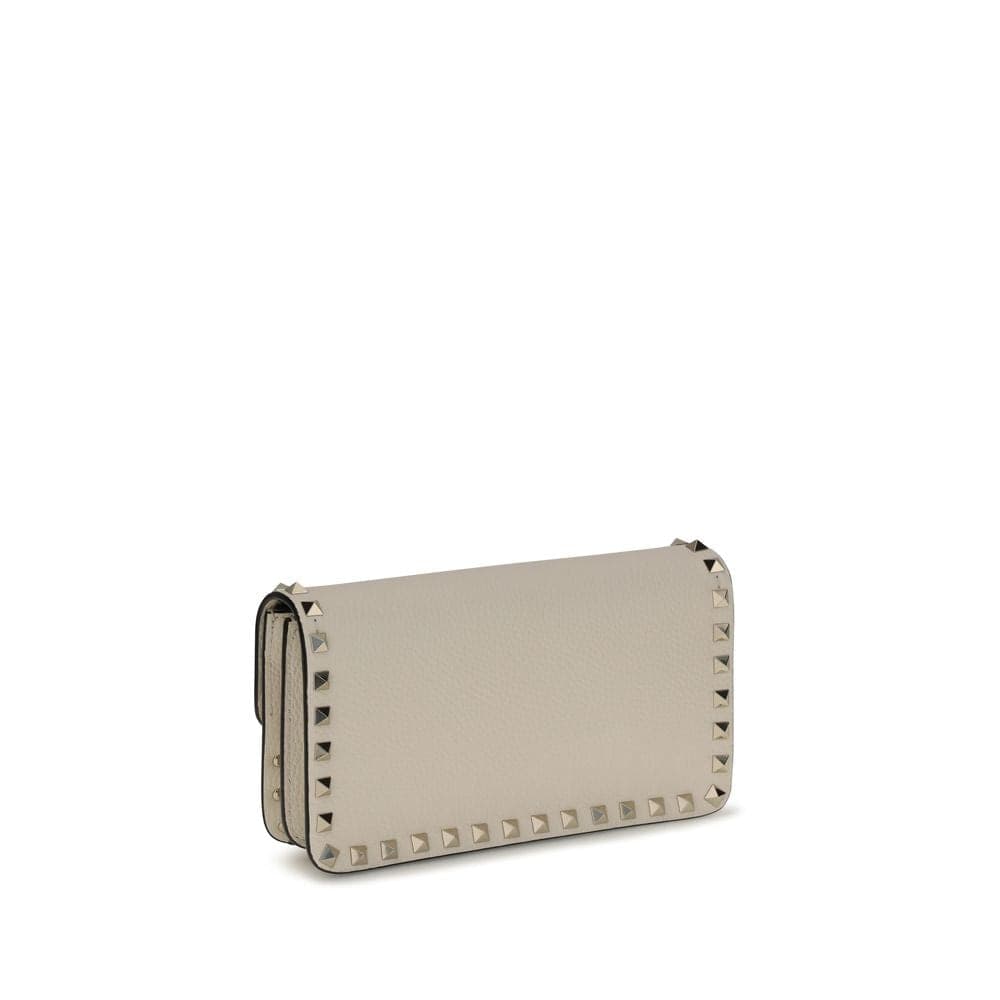 Valentino Garavani Beige Calf Leather Bos Taurus Wallet - 3