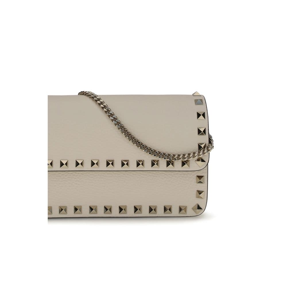 Valentino Garavani Beige Calf Leather Bos Taurus Wallet - 4