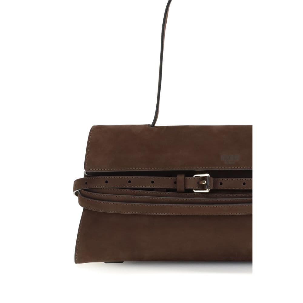 Moschino Brown Calf Leather Bos Taurus Shoulder Bag - 4