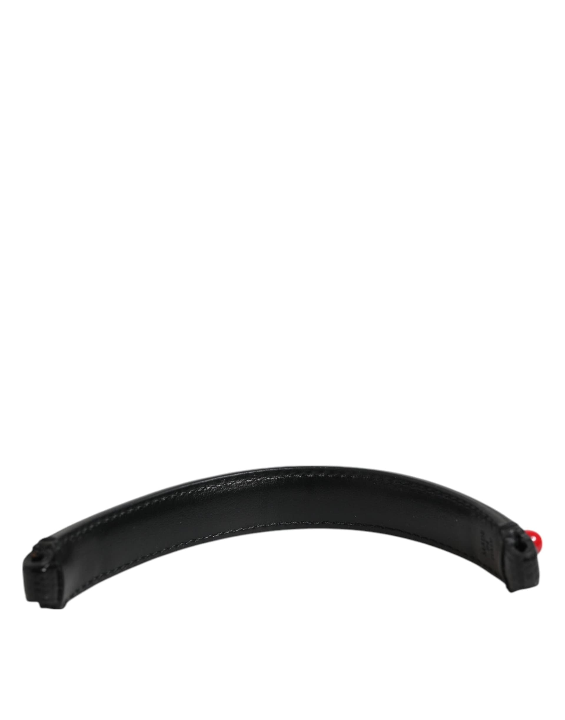 Dolce & Gabbana Black Embellished Leather Bag Handle Women Shoulder Strap - 5