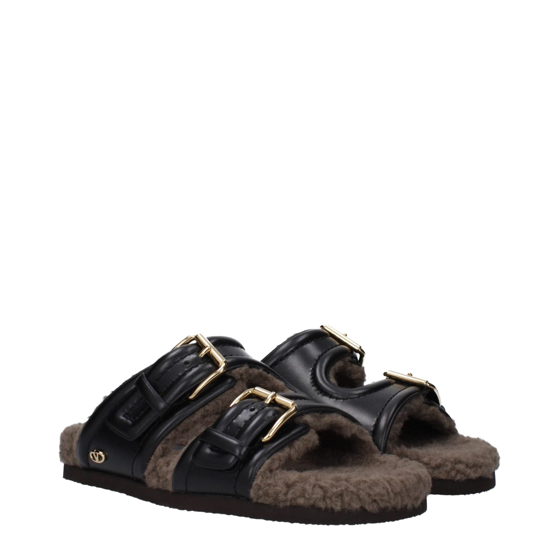 Valentino Garavani Black Leather Slippers - 2