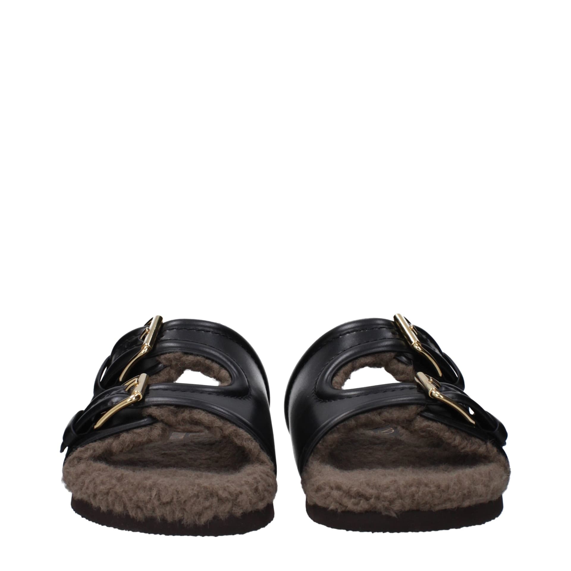 Valentino Garavani Black Leather Slippers - 3