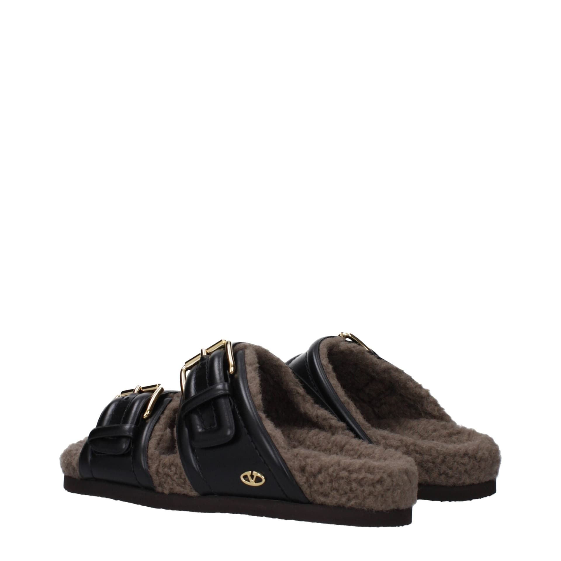 Valentino Garavani Black Leather Slippers - 4