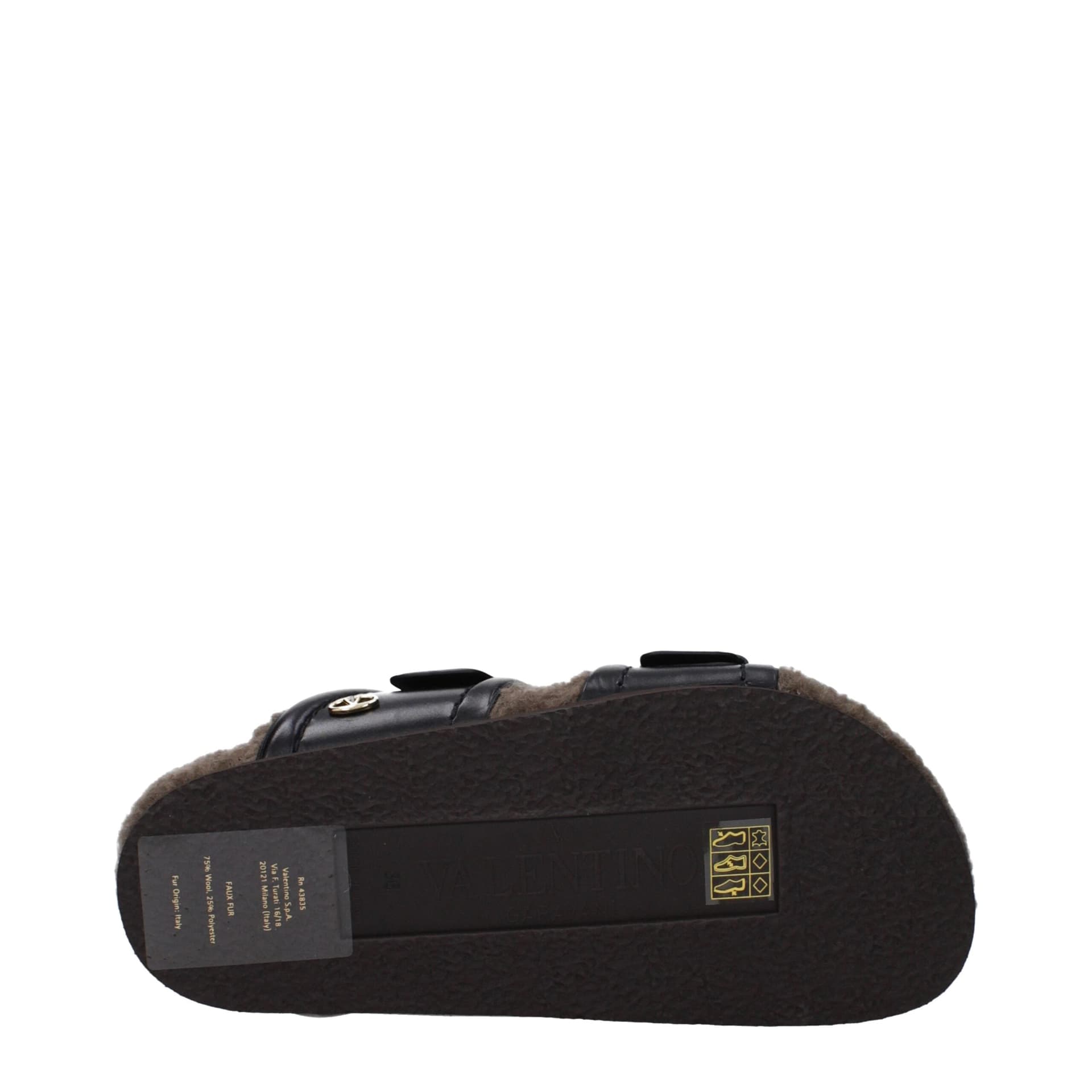 Valentino Garavani Black Leather Slippers - 5