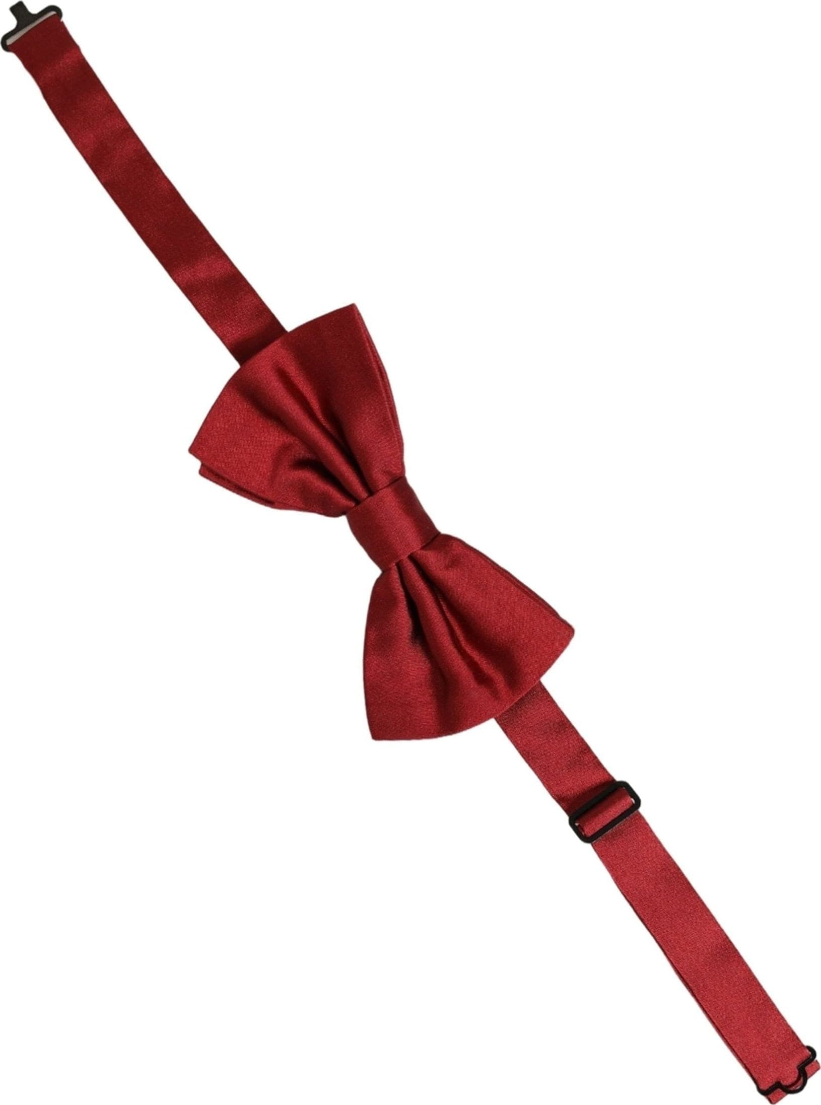 Dolce & Gabbana Men Red 100% Silk Adjustable Neck Papillon Bow Tie - 2