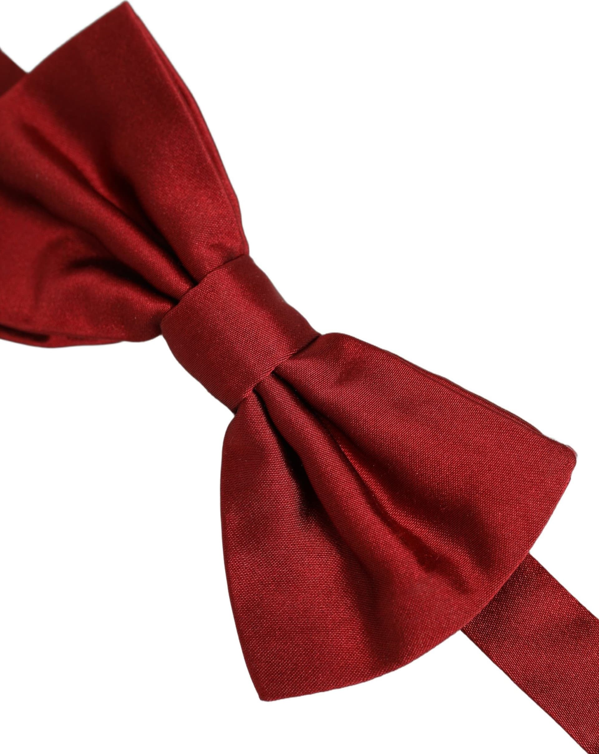 Dolce & Gabbana Men Red 100% Silk Adjustable Neck Papillon Bow Tie - 4