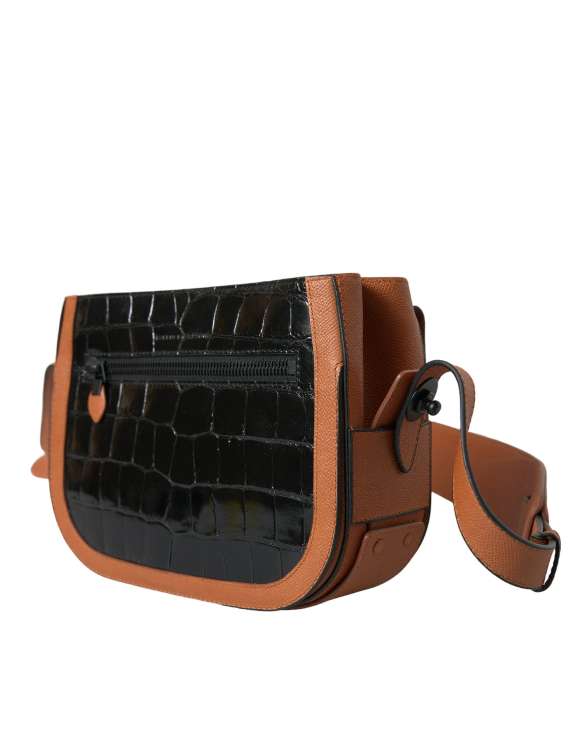 Balenciaga Black Brown Exotic Skin Leather Shoulder Camera Purse Bag - 3