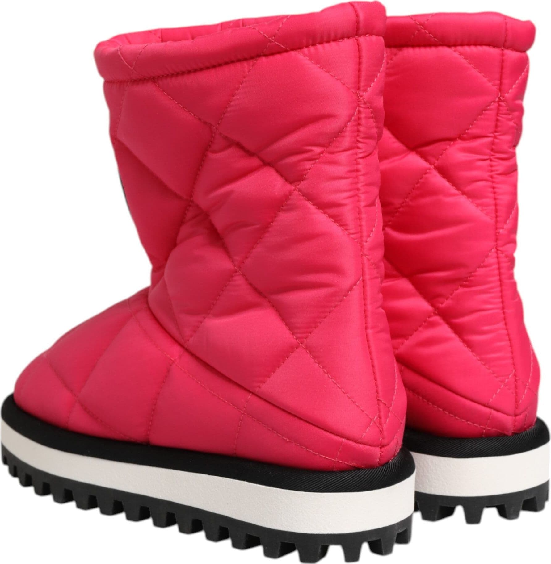 Dolce & Gabbana Pink White Viscose Padded Mid Calf Boots Shoes - 4