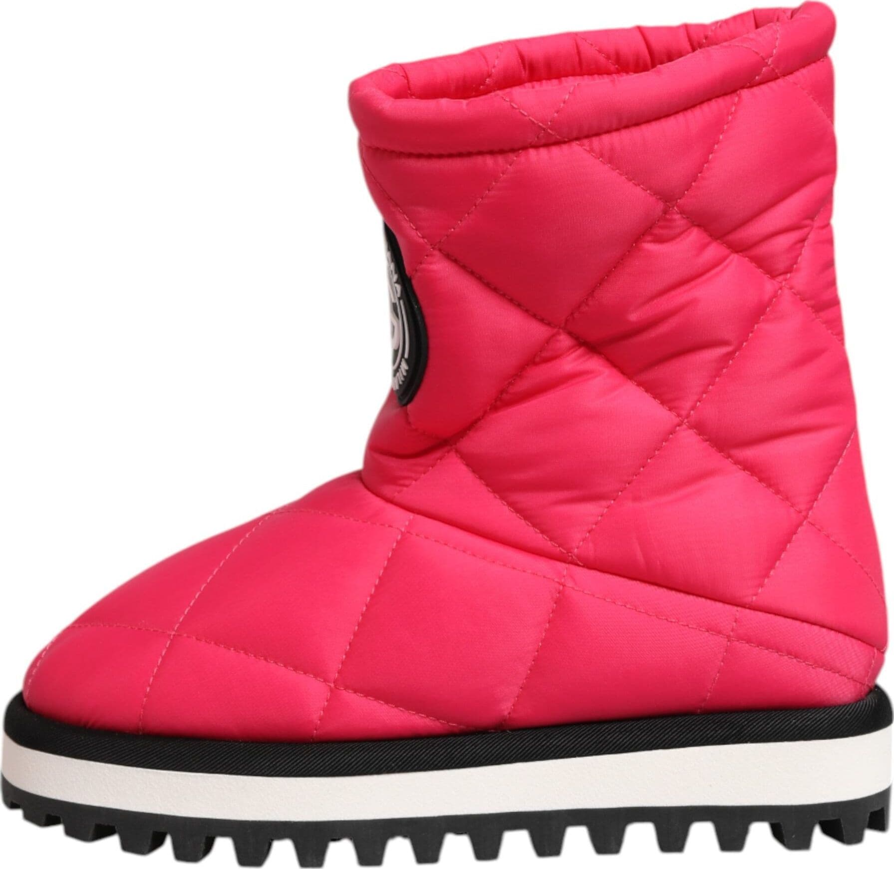 Dolce & Gabbana Pink White Viscose Padded Mid Calf Boots Shoes - 5
