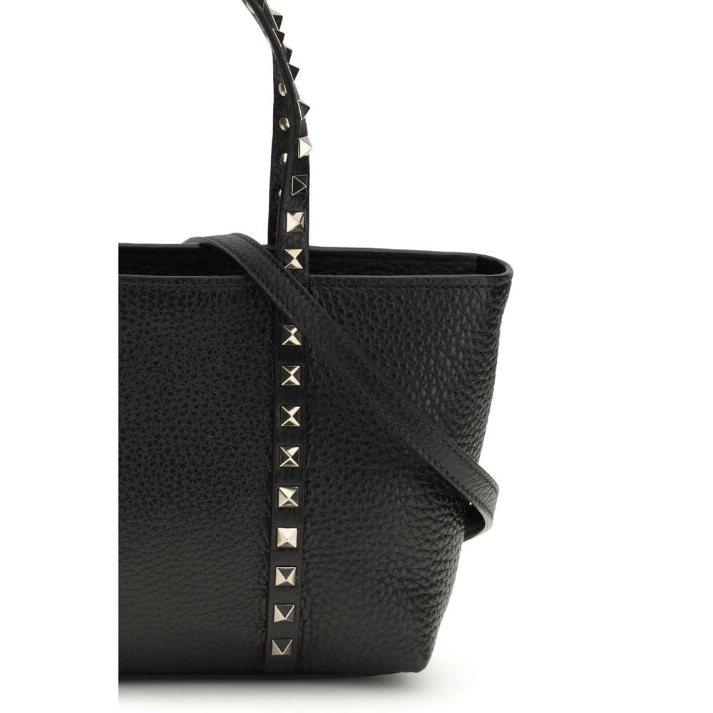Valentino Garavani Black Calf Leather Bos Taurus Shoulder Bag - 4