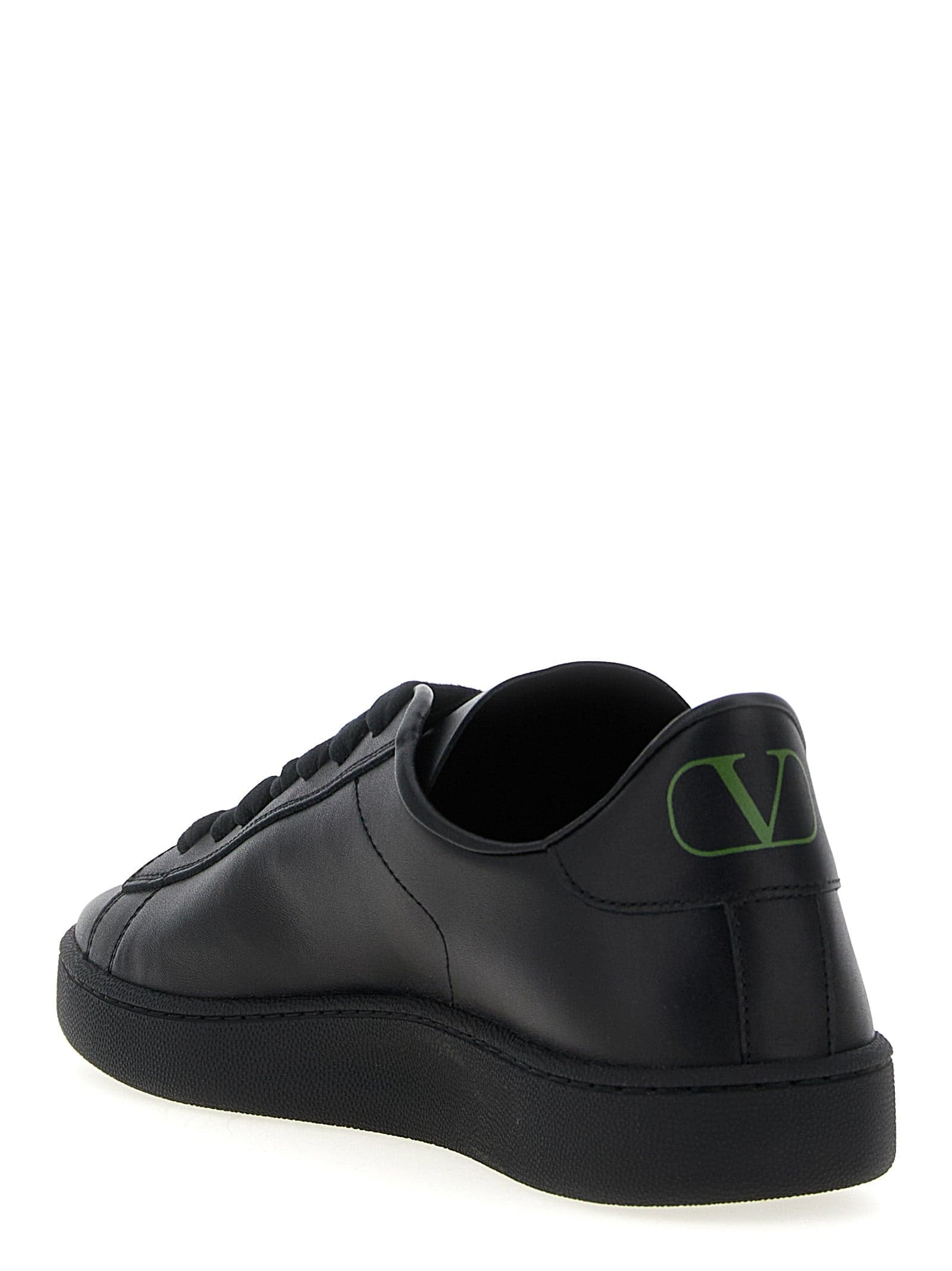 Valentino Garavani Black Calfskin Low Top Sneakers - 3