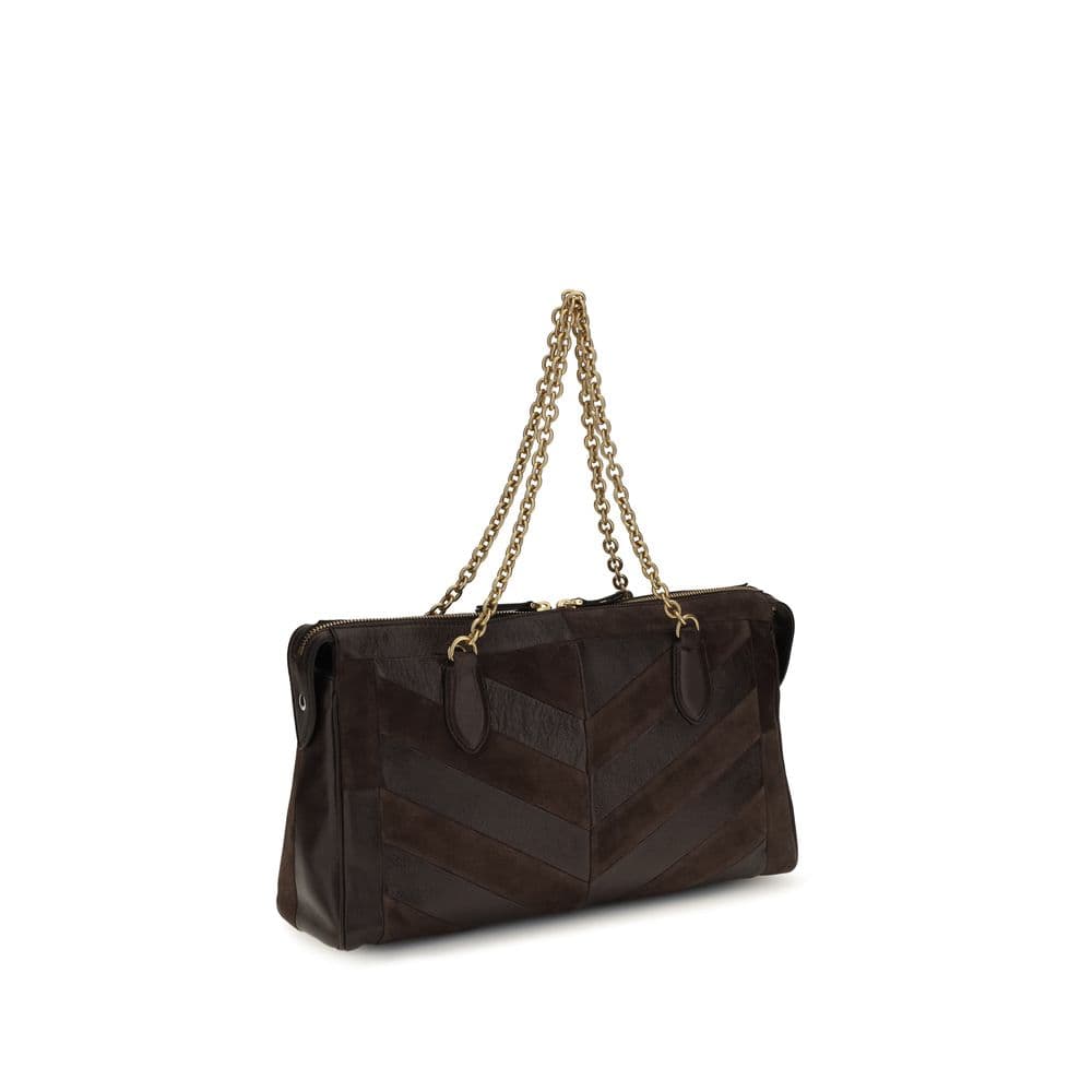 Valentino Garavani Brown Calf Leather Bos Taurus Shoulder Bag - 3