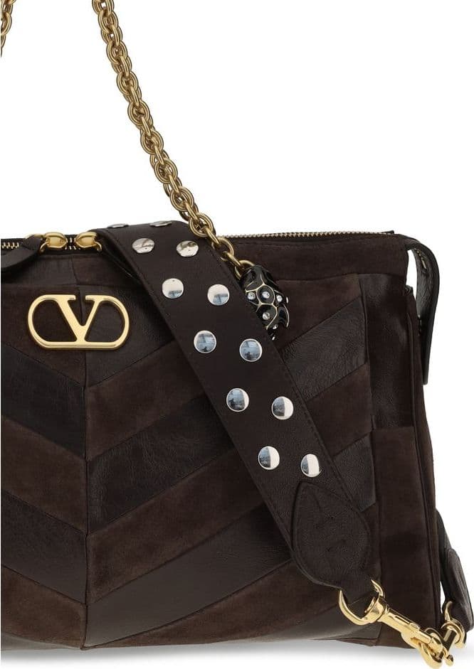 Valentino Garavani Brown Calf Leather Bos Taurus Shoulder Bag - 4