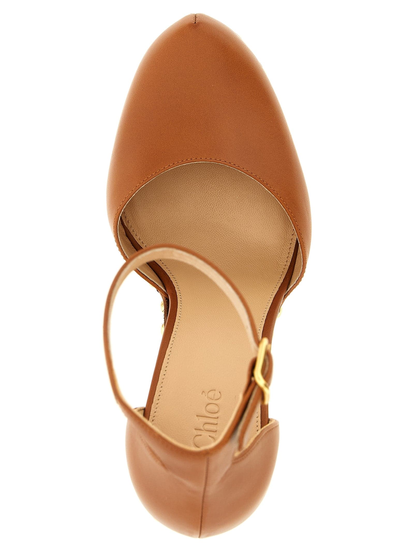 Chloé Brown Lamb Leather High Heel Pumps - 4