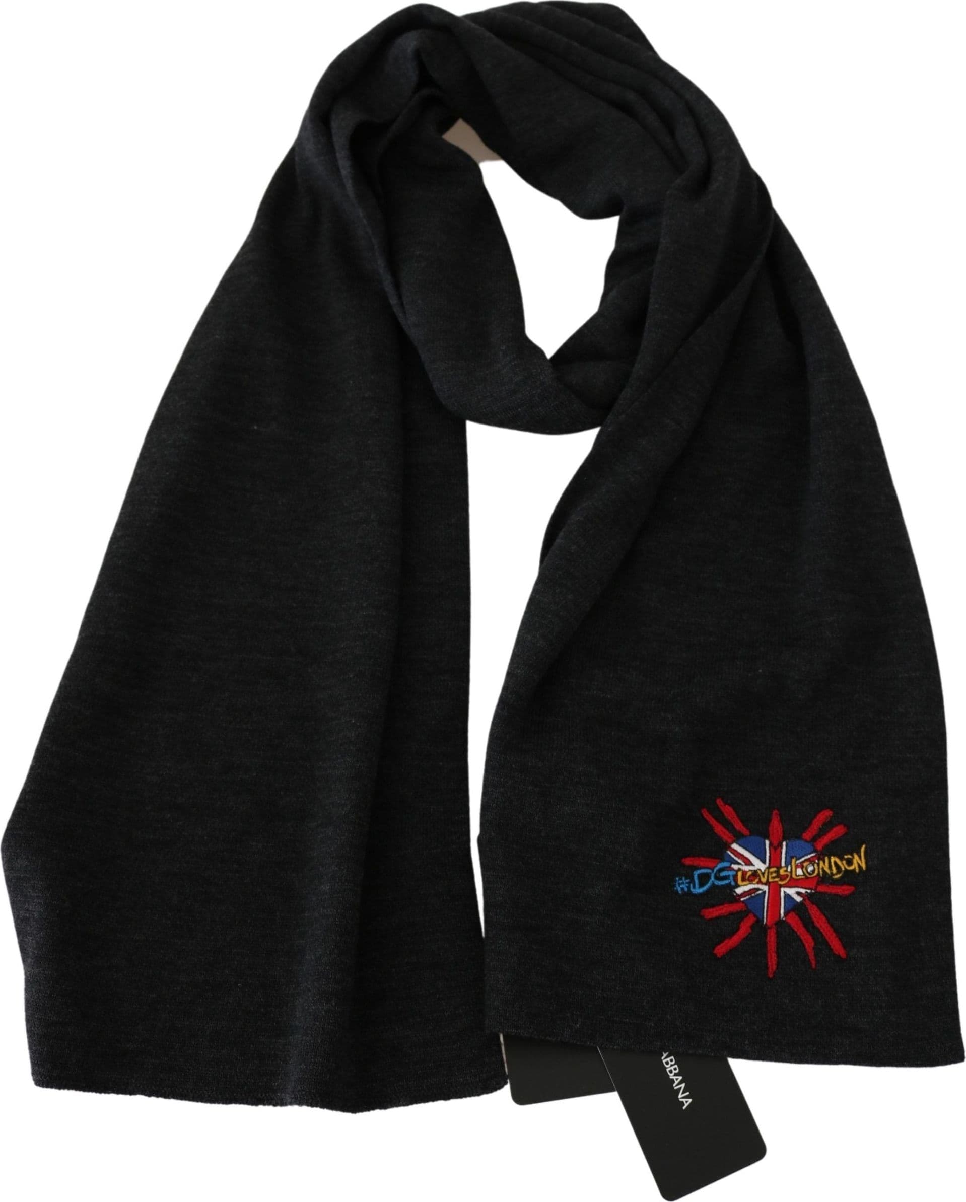 Dolce & Gabbana Gray #DGLovesLondon Wool Wrap Wool Scarf - 2