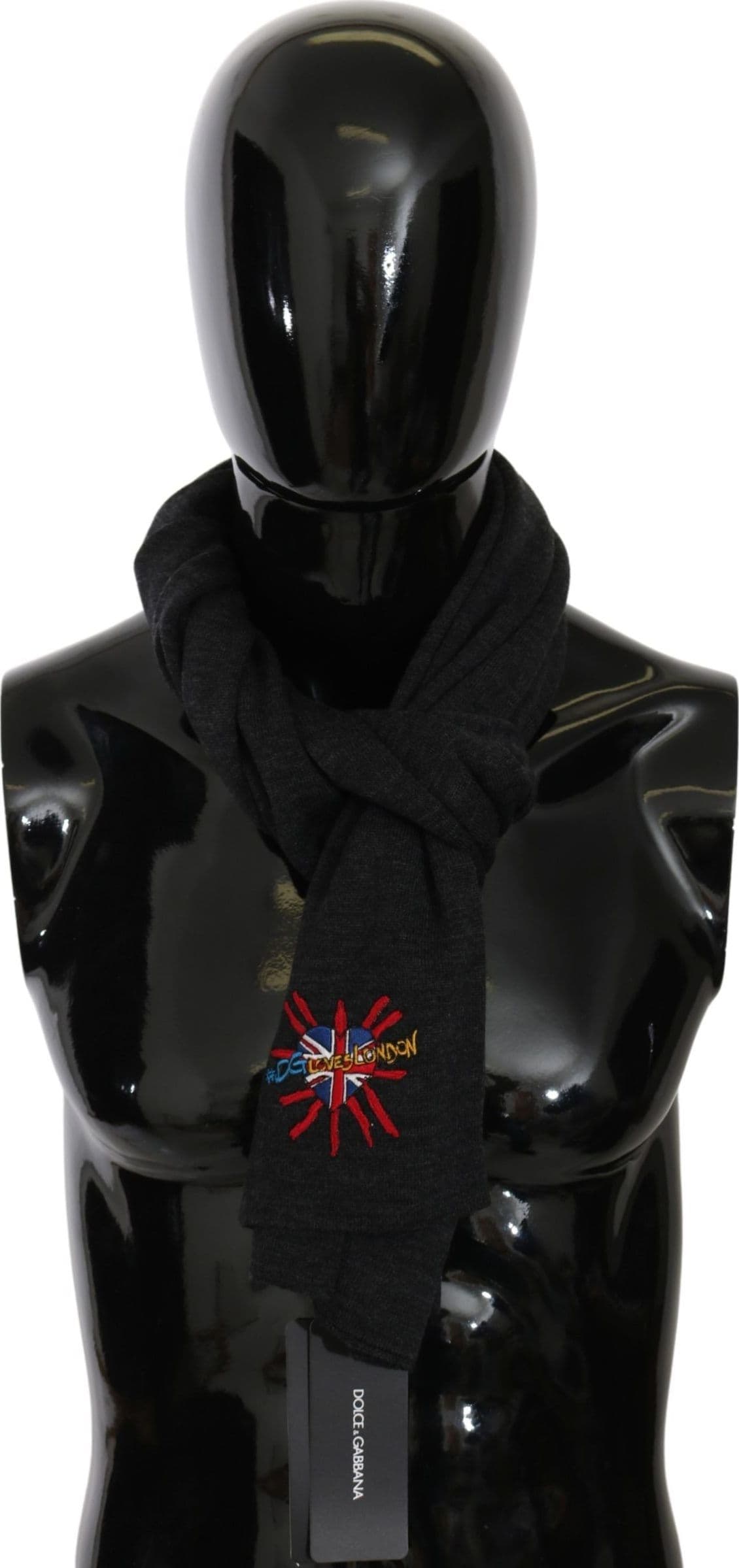 Dolce & Gabbana Gray #DGLovesLondon Wool Wrap Wool Scarf - 3
