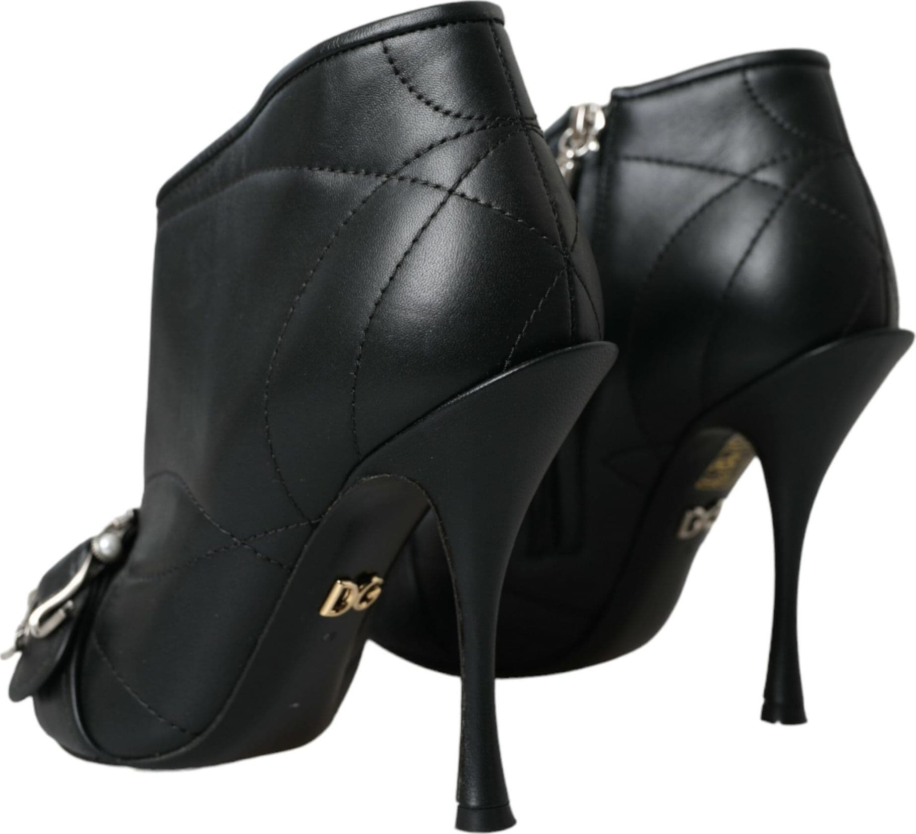 Dolce & Gabbana Black Devotion Quilted Buckled Boots Shoes - 3
