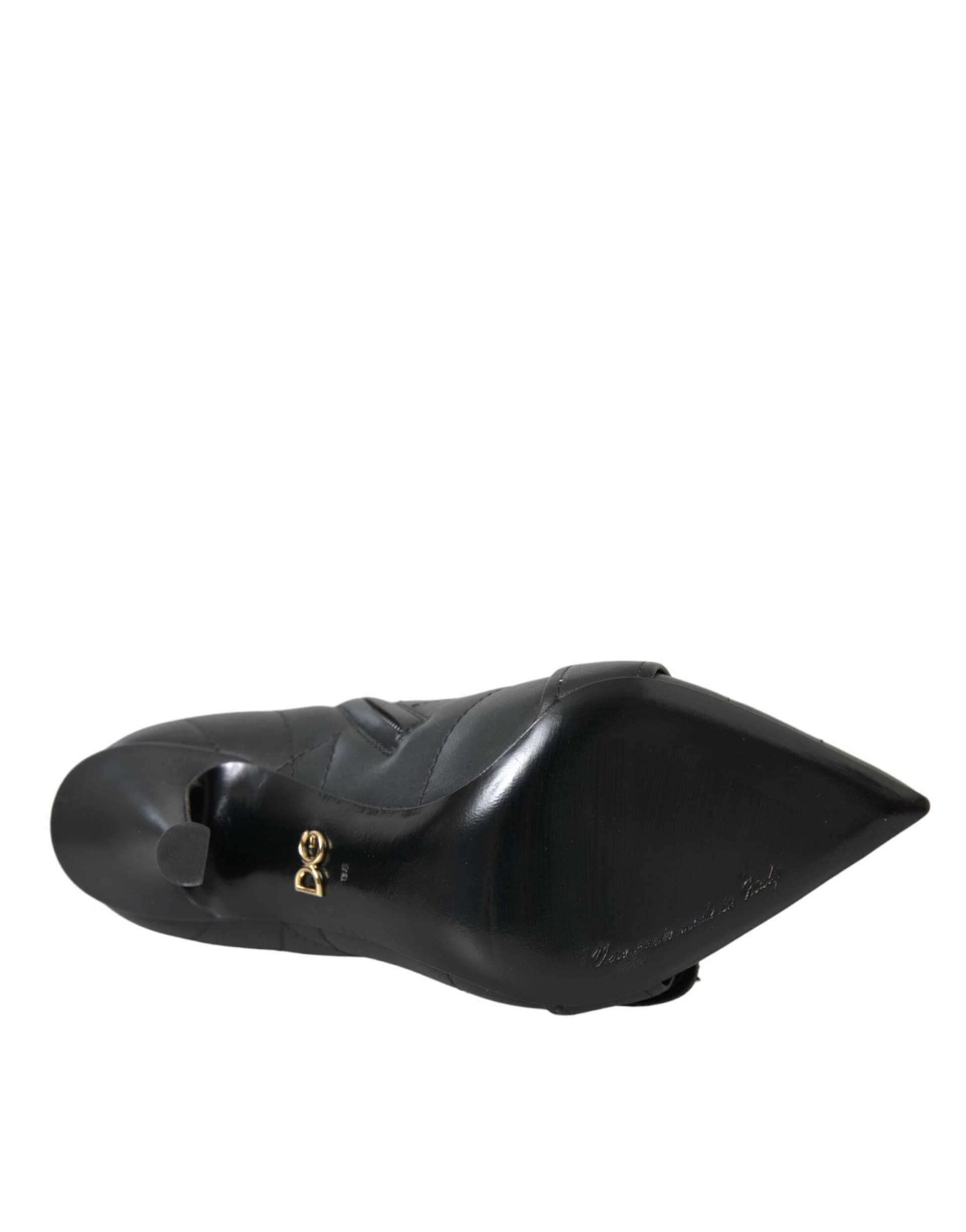 Dolce & Gabbana Black Devotion Quilted Buckled Boots Shoes - 6