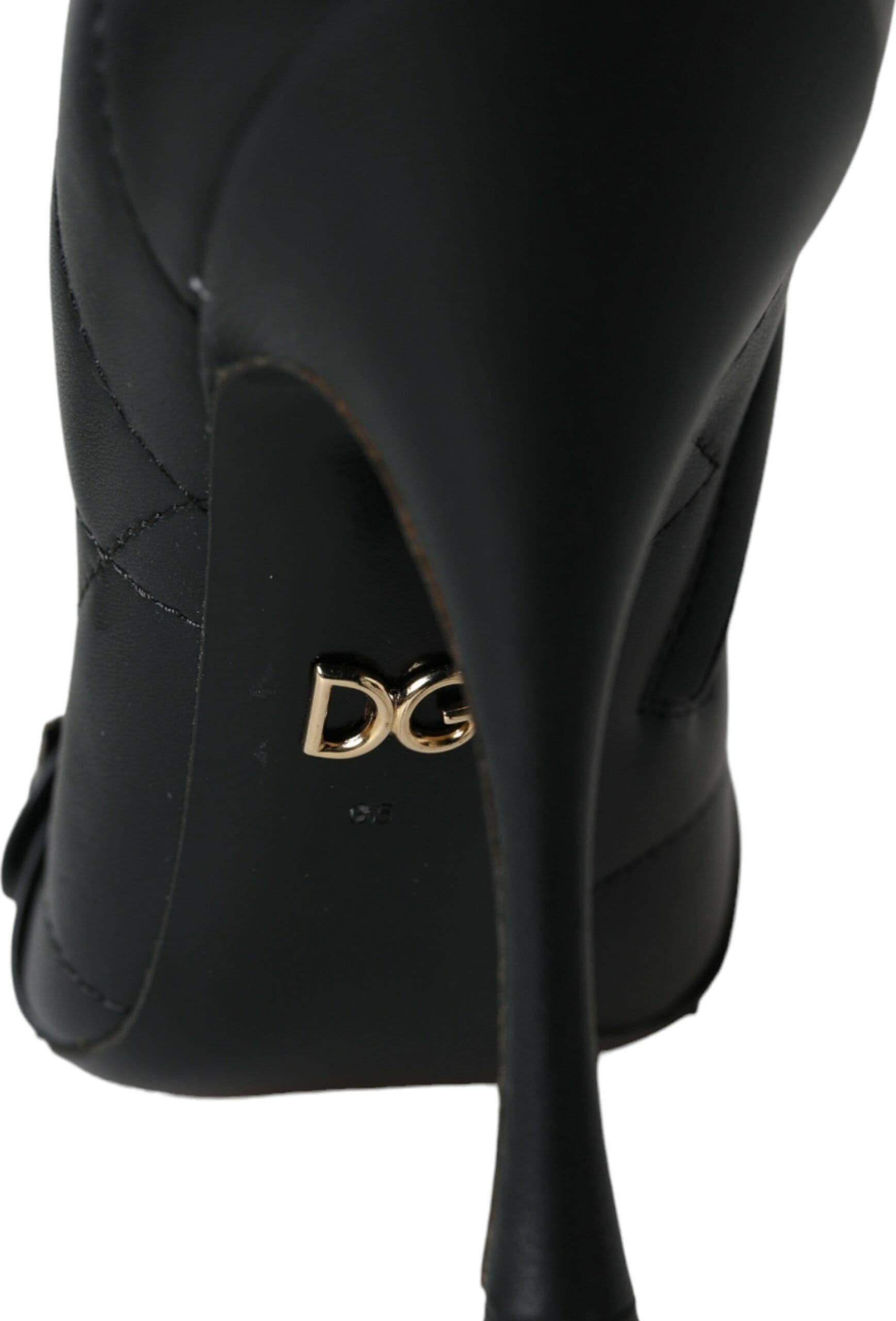 Dolce & Gabbana Black Devotion Quilted Buckled Boots Shoes - 7