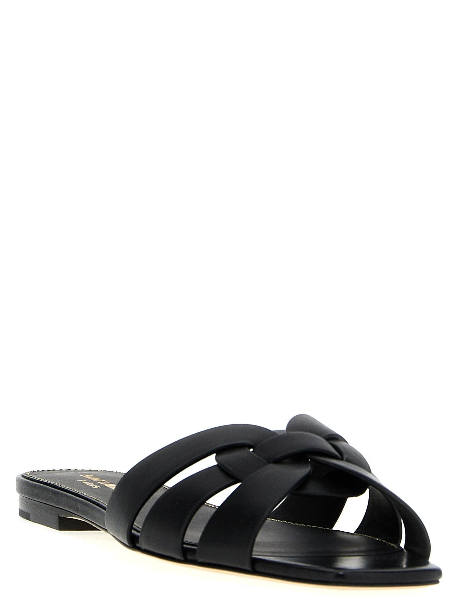 Saint Laurent Black Calfskin Slides - 2