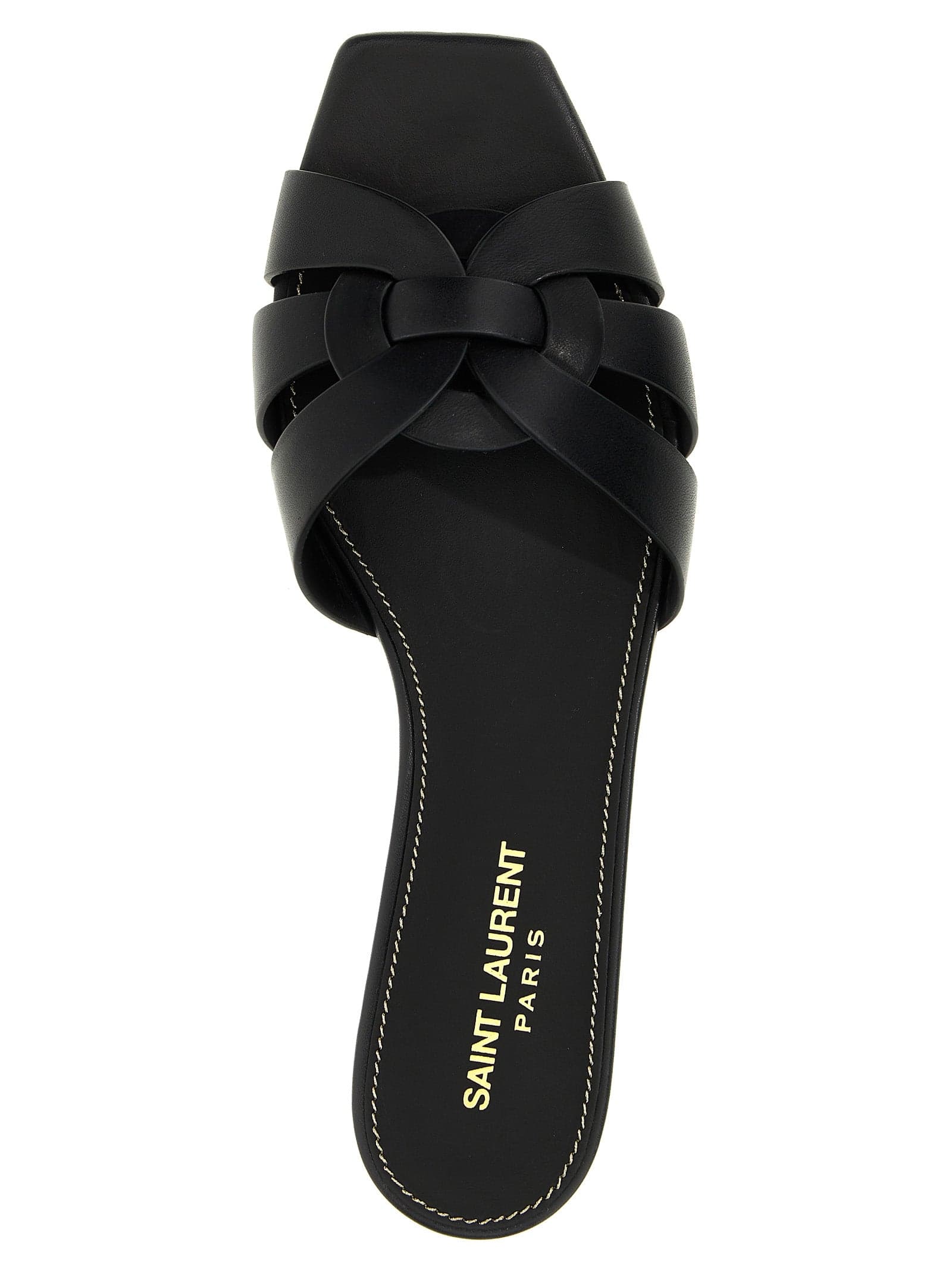 Saint Laurent Black Calfskin Slides - 4