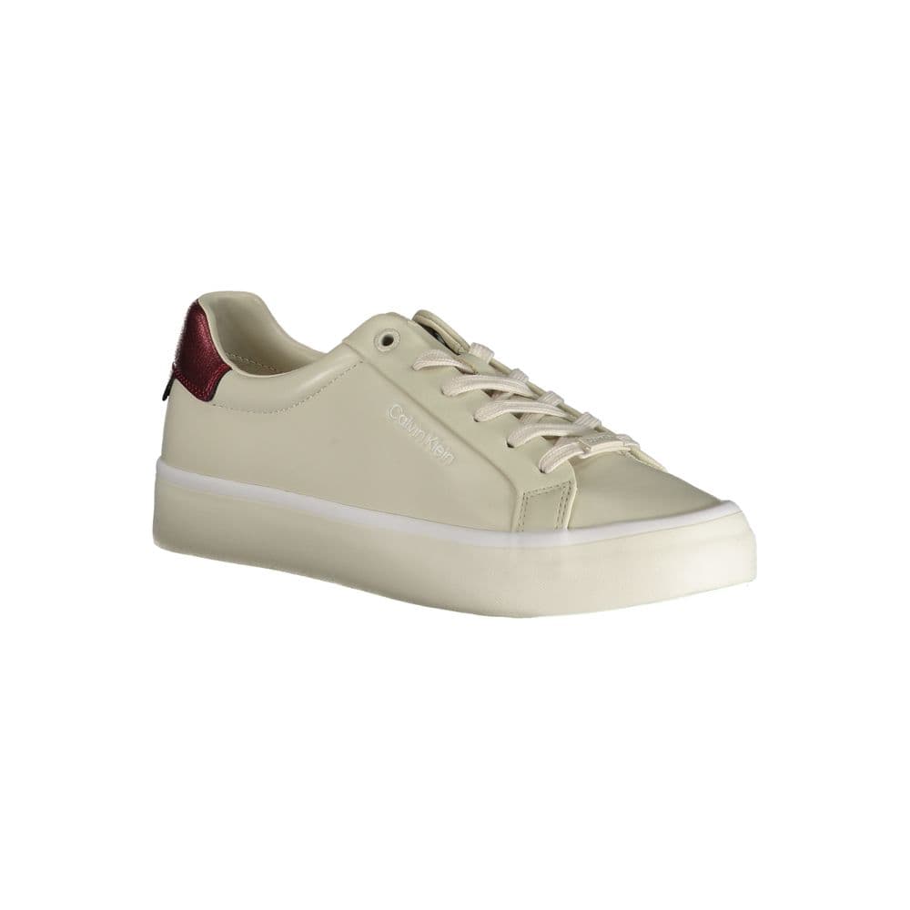 Calvin Klein Beige Leather Women Sneaker - 2
