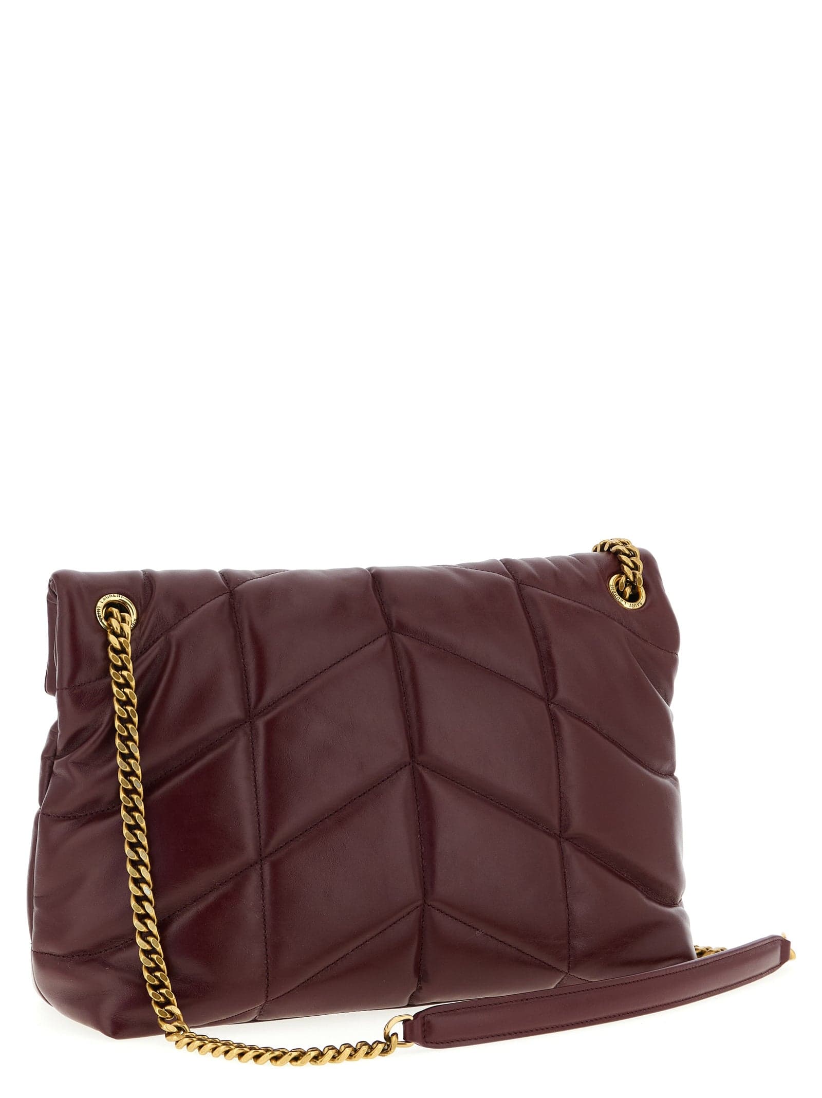 Saint Laurent Bordeaux Calfskin Shoulder Bag - 2