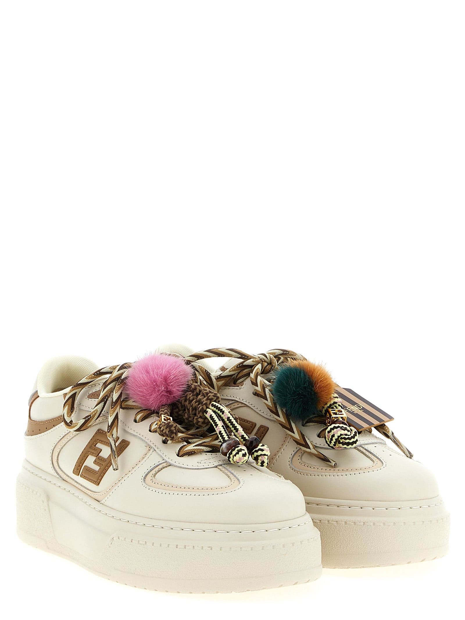 Fendi Multicolor Calfskin Platform Sneakers - 2