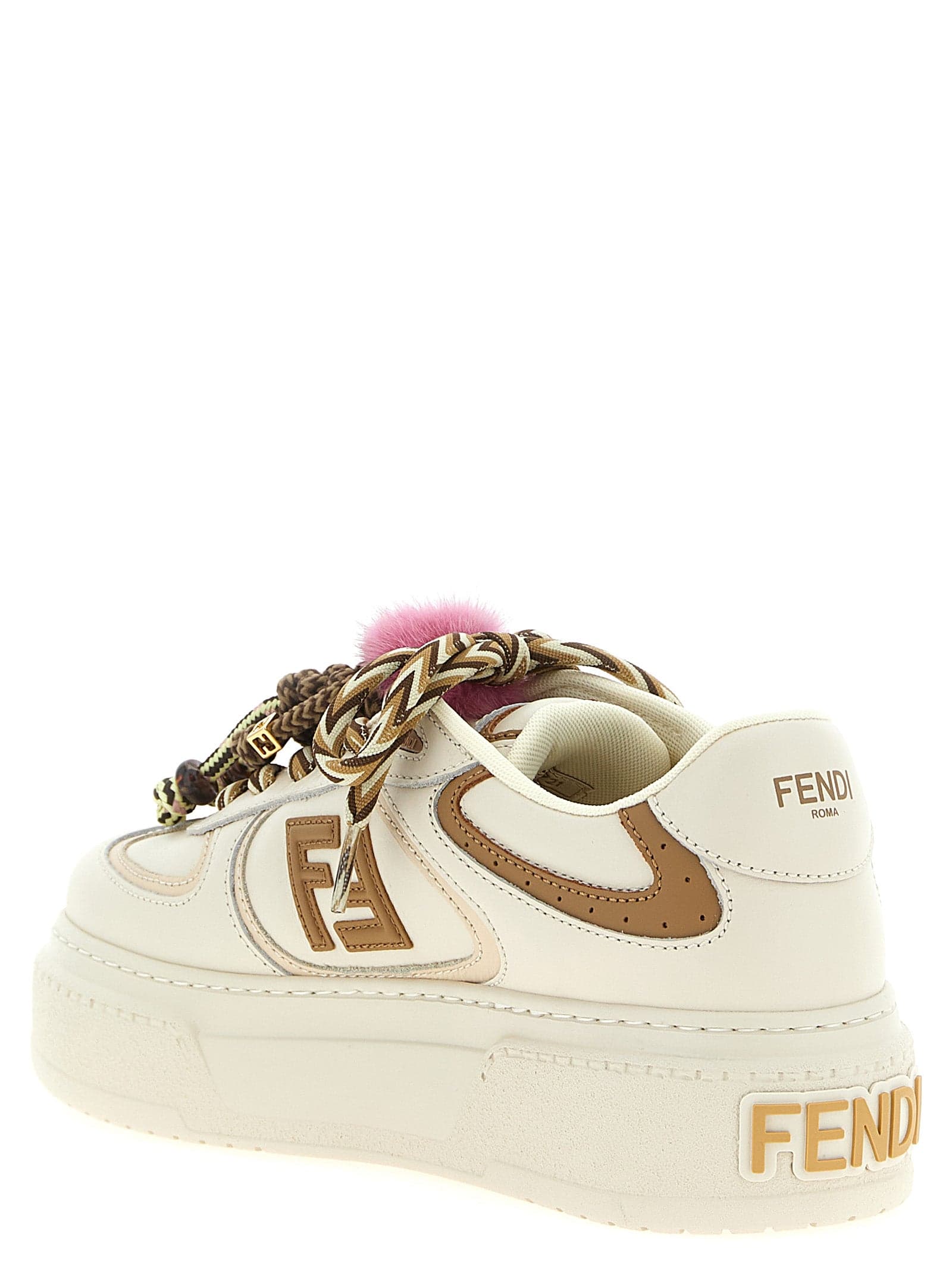 Fendi Multicolor Calfskin Platform Sneakers - 3