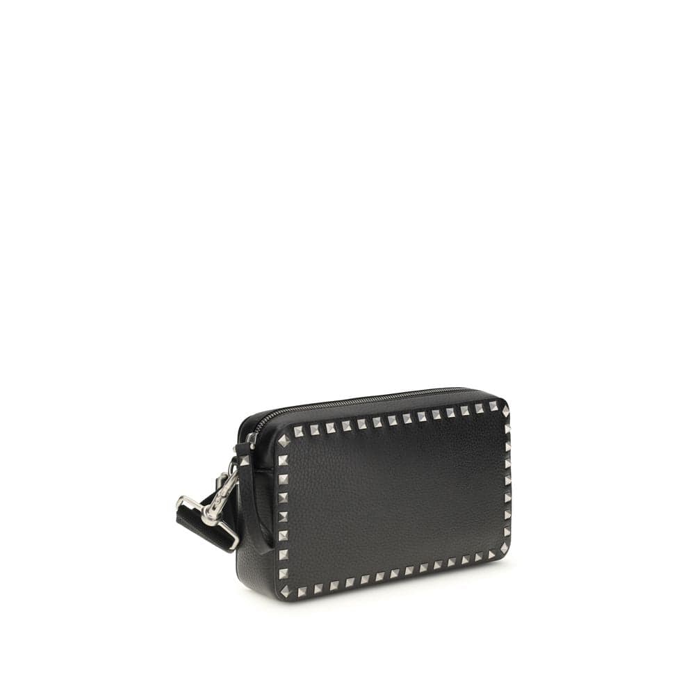 Valentino Garavani Black Calf Leather Bos Taurus Shoulder Bag - 2