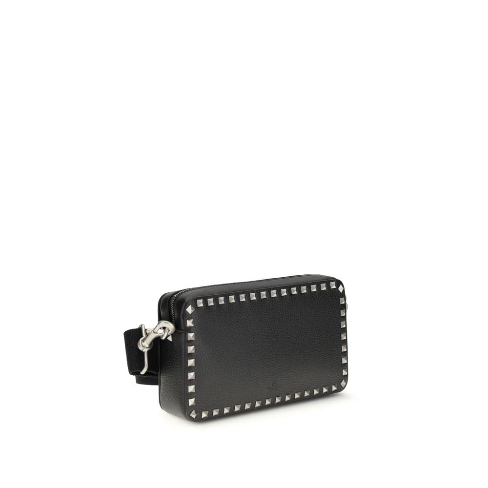 Valentino Garavani Black Calf Leather Bos Taurus Shoulder Bag - 3