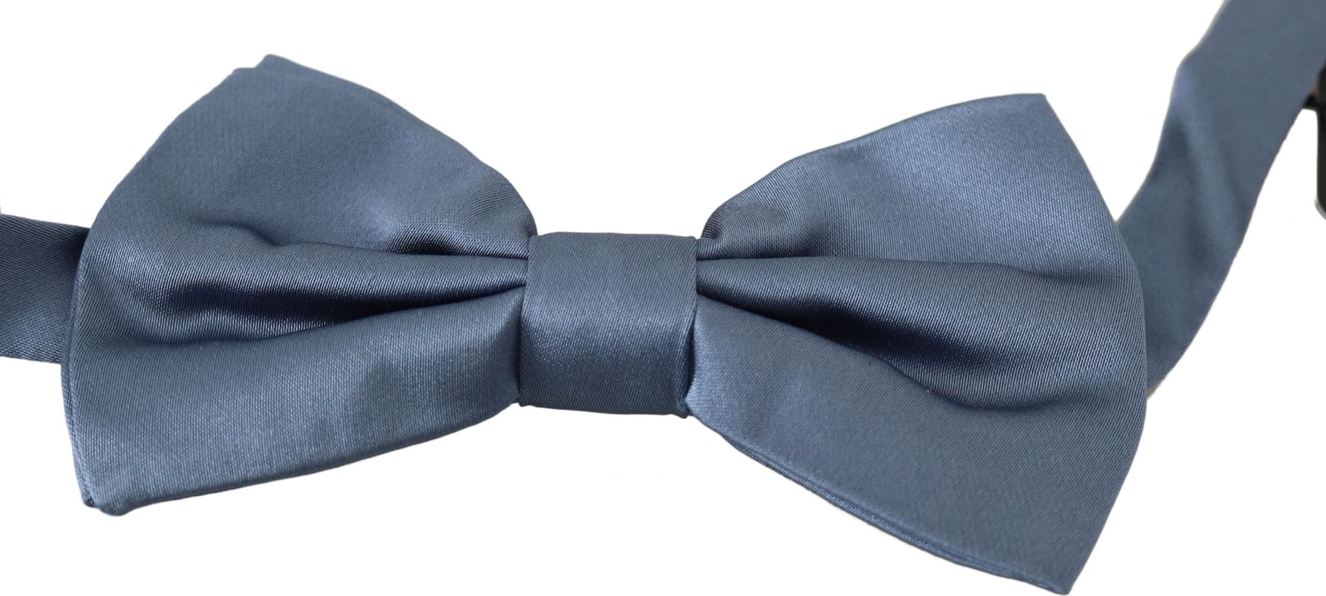 Dolce & Gabbana Blue 100% Silk Adjustable Neck Papillon Bow tie - 2