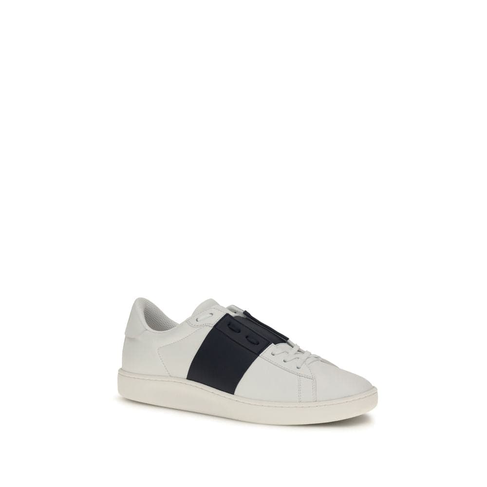 Valentino Garavani Blue Calf Leather Bos Taurus Low Top Sneakers - 2