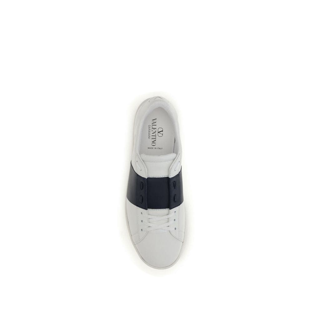 Valentino Garavani Blue Calf Leather Bos Taurus Low Top Sneakers - 4
