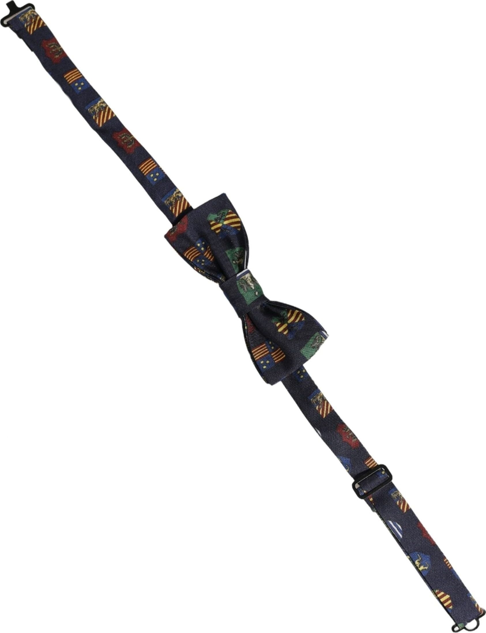 Dolce & Gabbana Men Blue Flags 100% Silk Adjustable Neck Papillon Bow Tie - 2