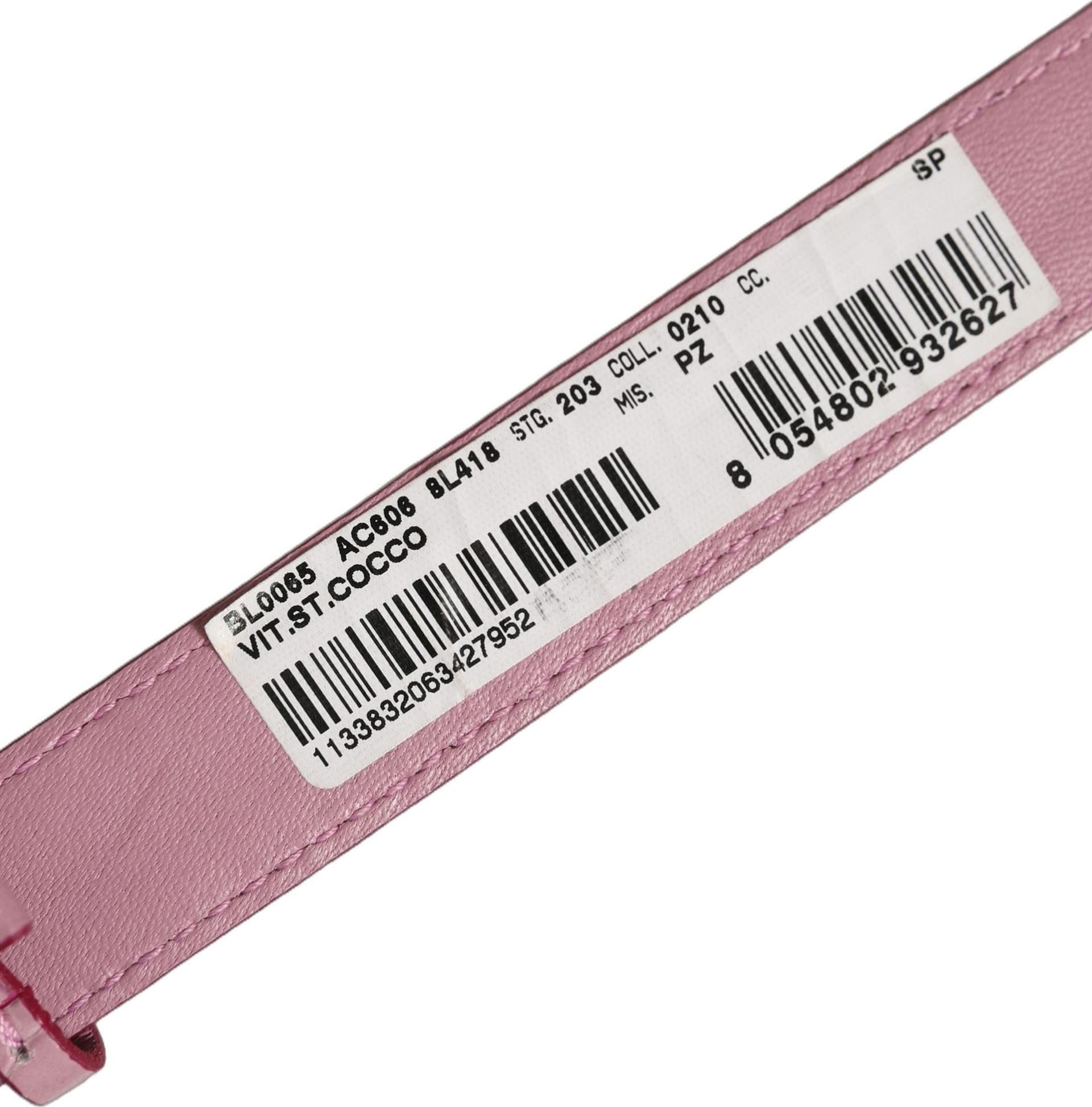 Dolce & Gabbana Pink Embossed Leather Gold Buckle Belt Strap Bracelet - 5