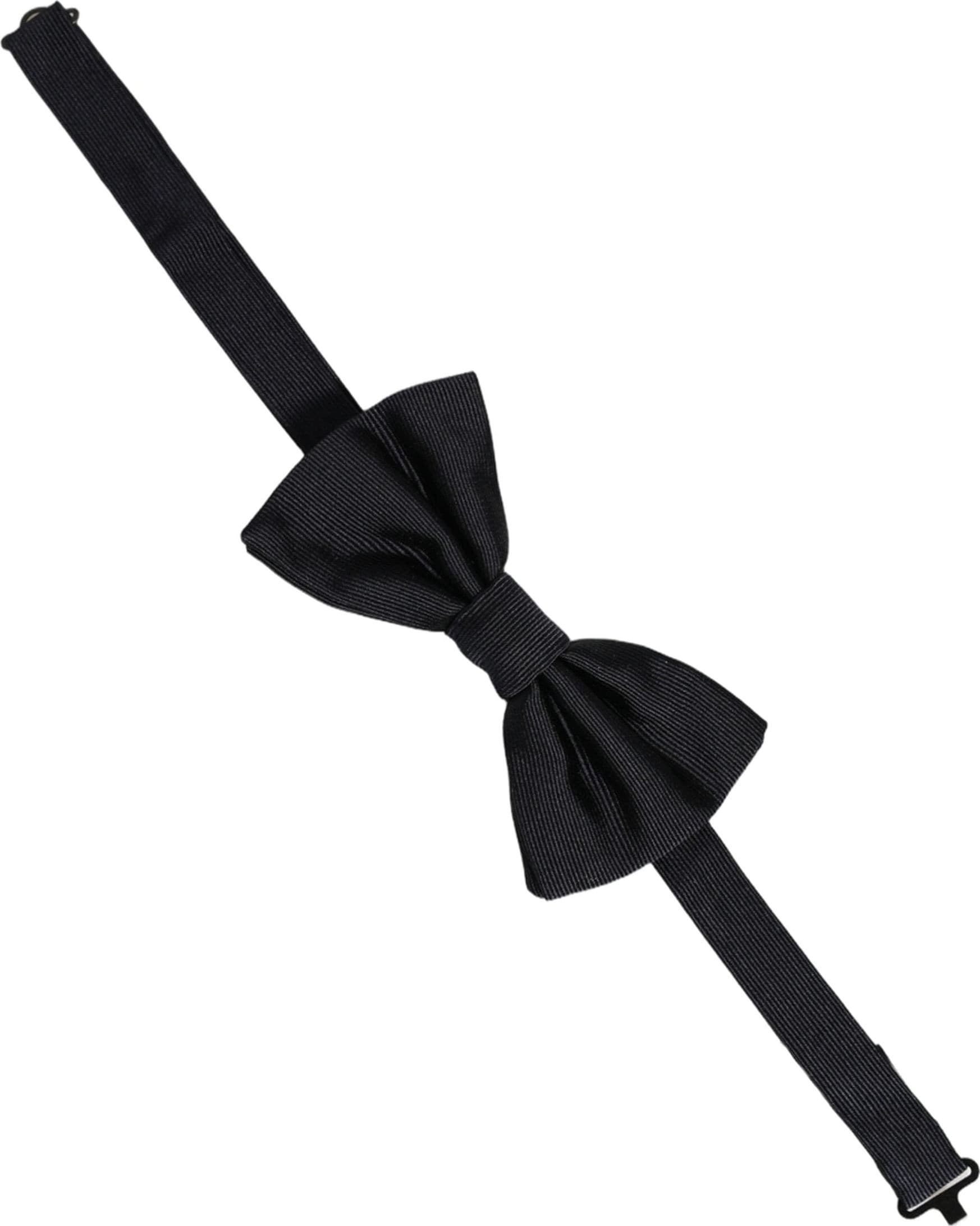 Dolce & Gabbana Men Black 100% Silk Adjustable Neck Papillon Bow Tie - 3