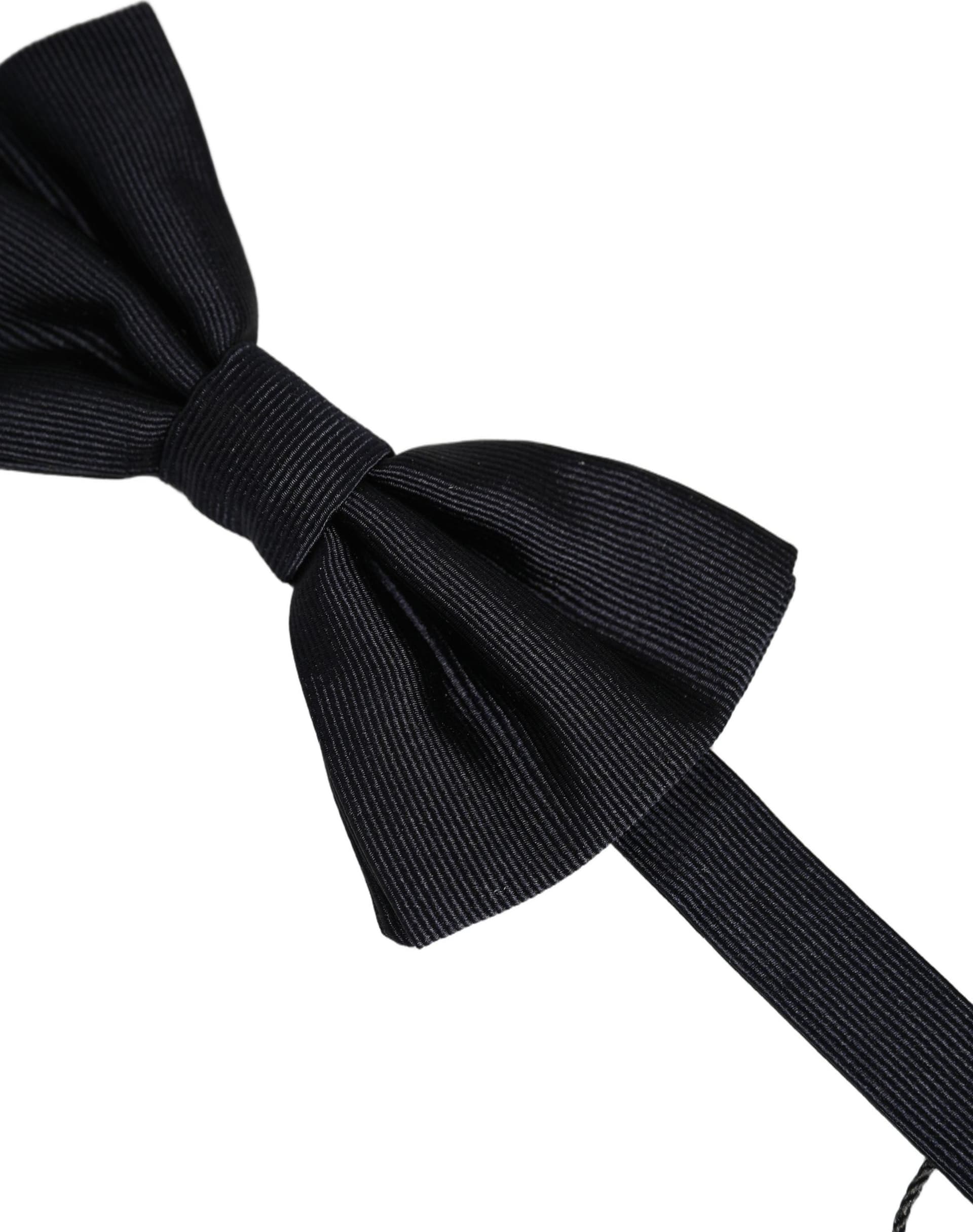 Dolce & Gabbana Men Black 100% Silk Adjustable Neck Papillon Bow Tie - 4