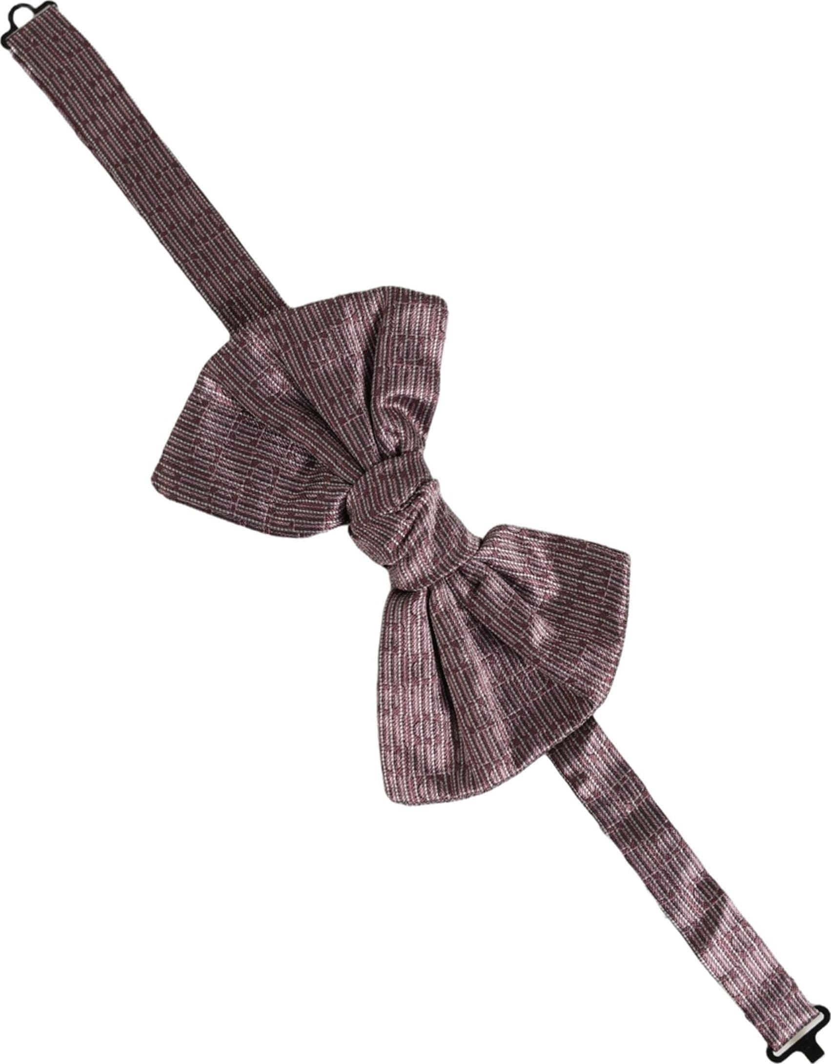 Dolce & Gabbana Men Maroon 100% Silk Adjustable Neck Papillon Bow Tie - 3