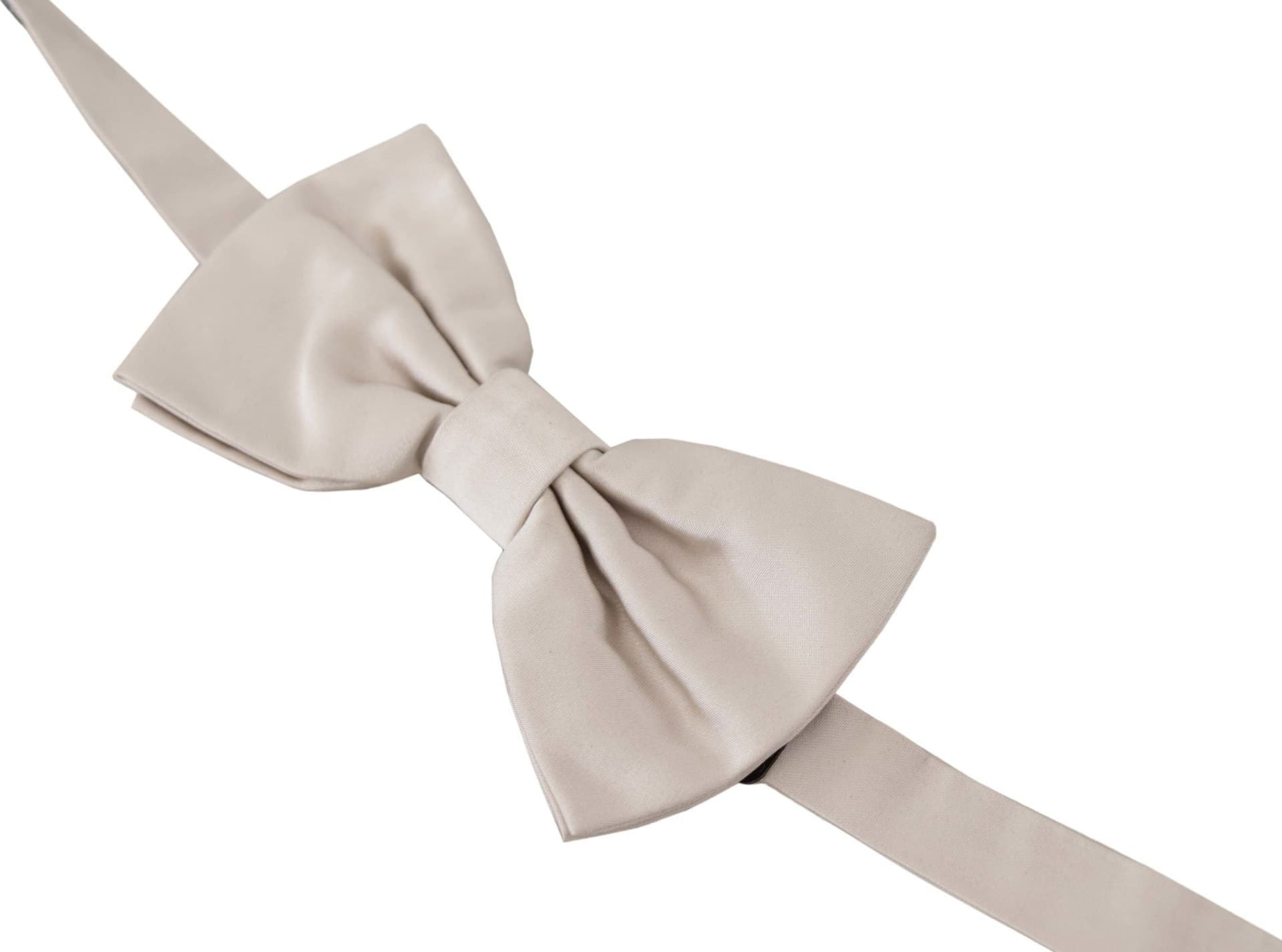 Dolce & Gabbana Gray 100% Silk Adjustable Neck Papillon Tie - 3