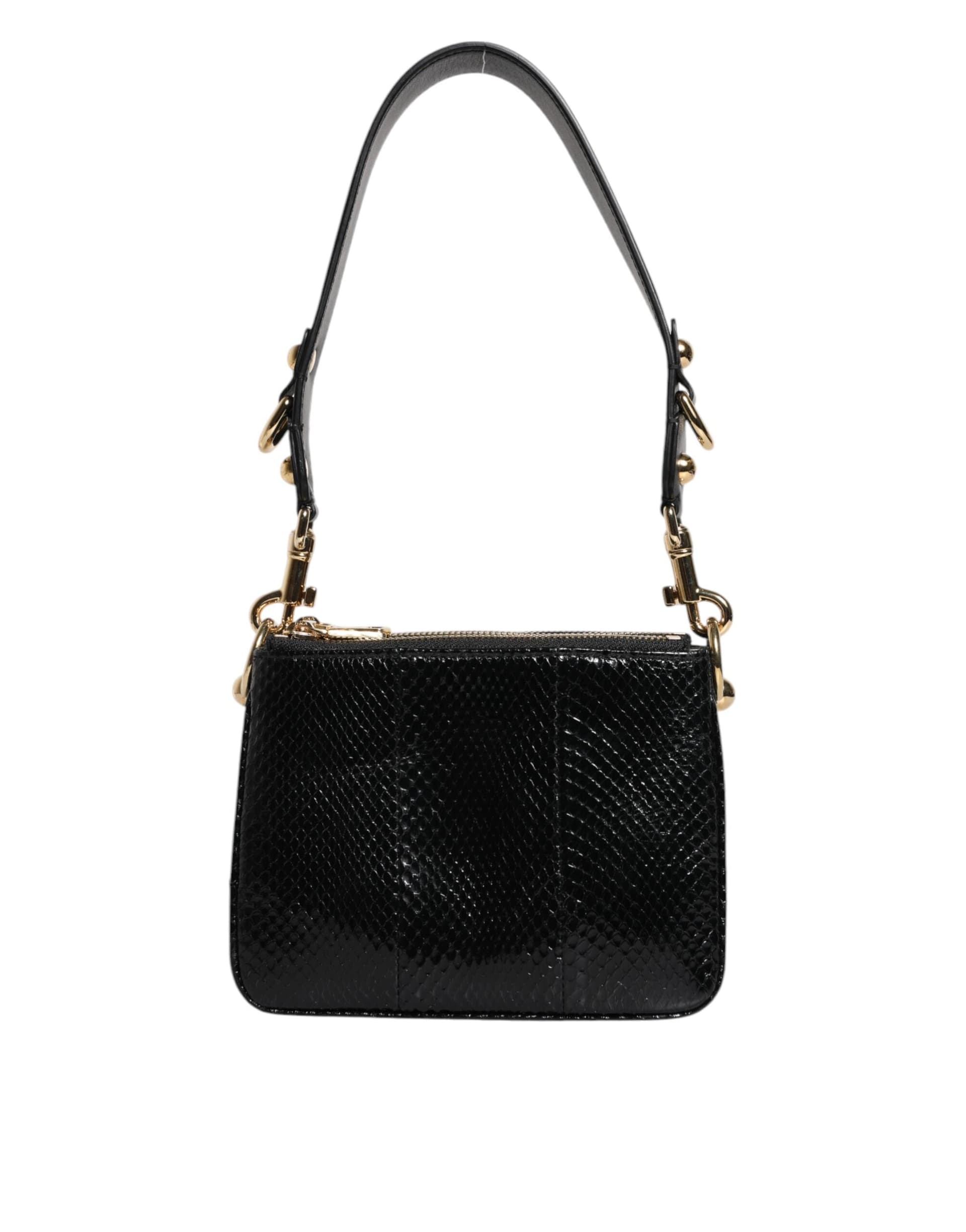 Dolce & Gabbana Black Exotic Leather Shoulder Sling Clutch Bag - 2