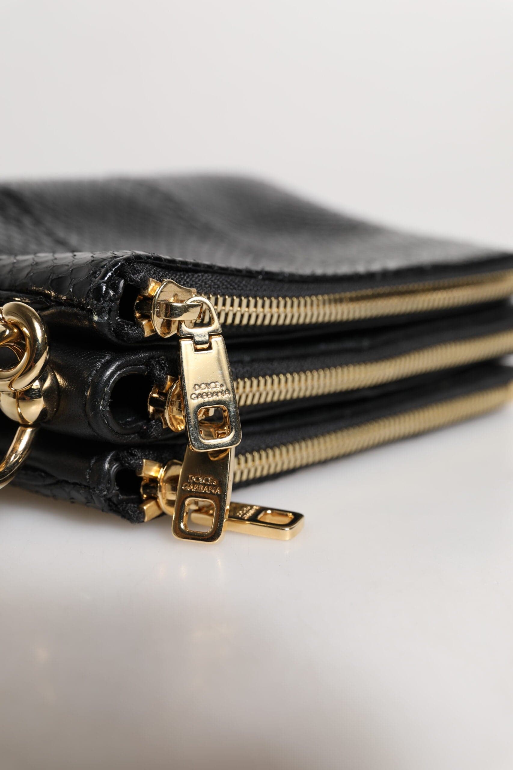 Dolce & Gabbana Black Exotic Leather Shoulder Sling Clutch Bag - 6