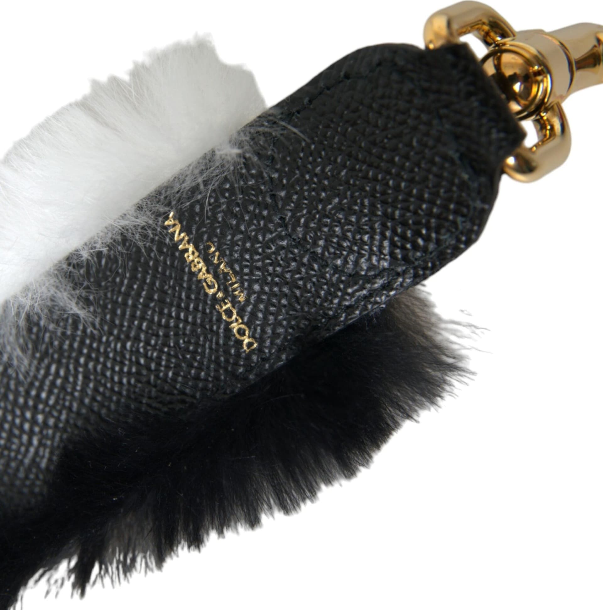 Dolce & Gabbana Black White Lapin Fur Accessory Shoulder Strap - 4