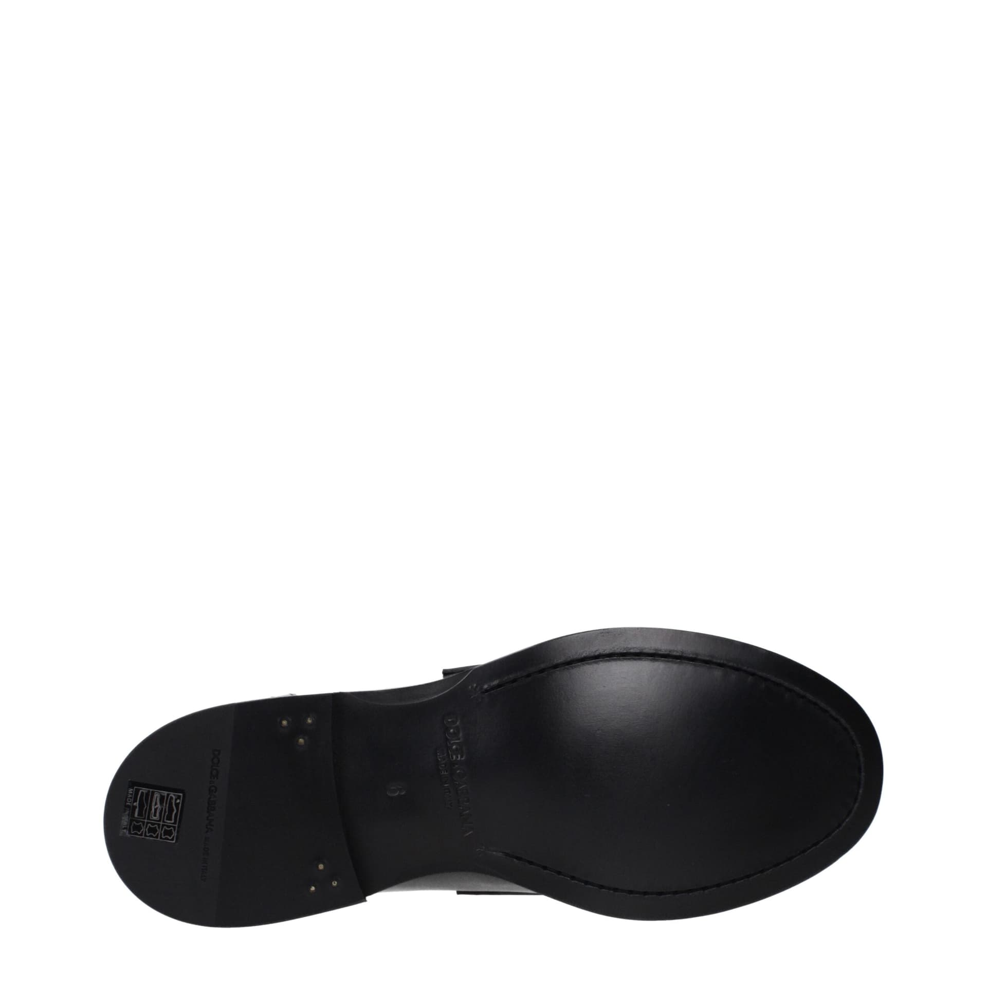 Dolce & Gabbana Black Leather Slip-On Loafers - 5