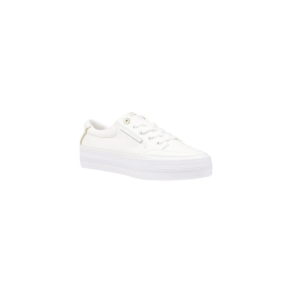 Tommy Hilfiger Cream Recycled Cotton Low Top Sneakers - 2